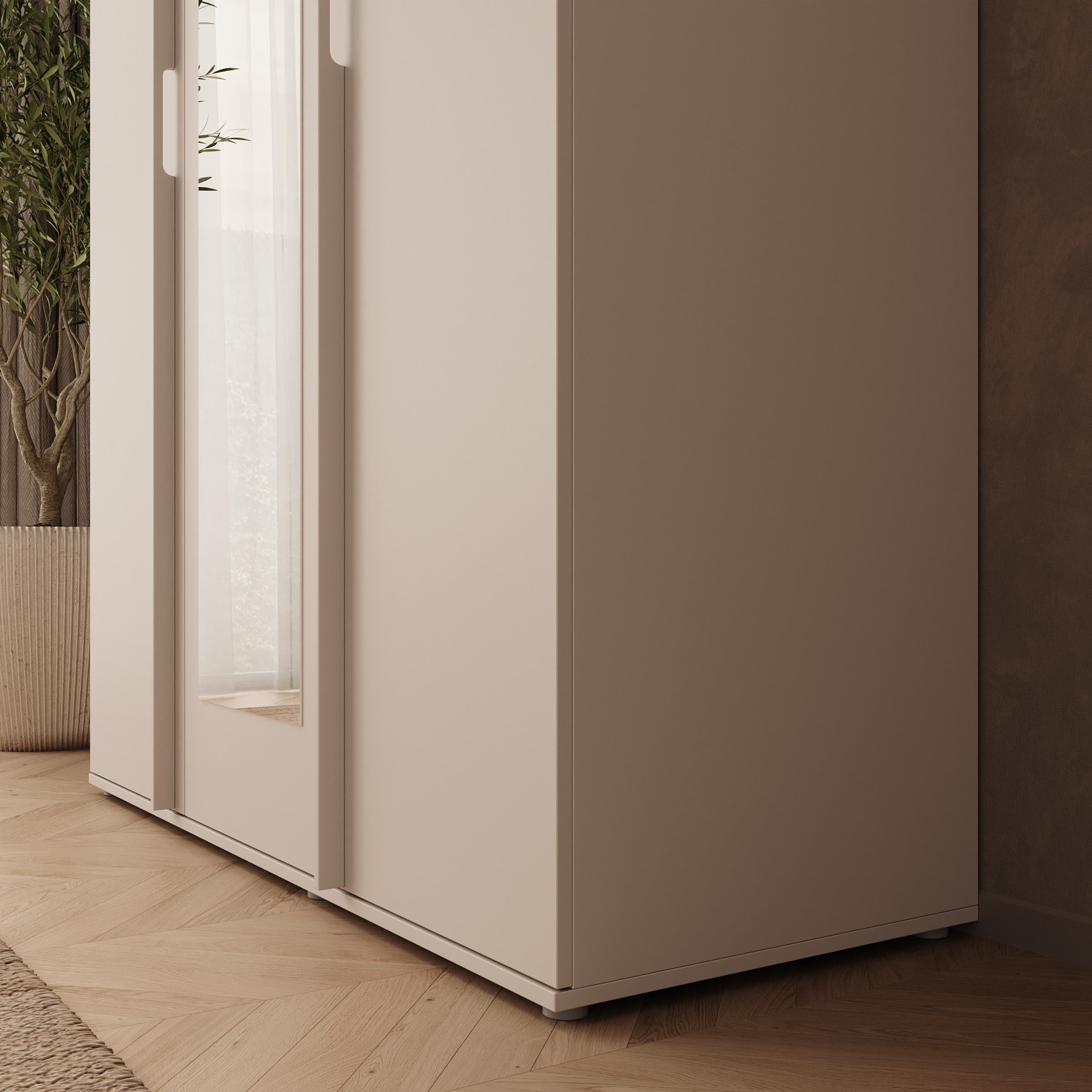 Avery - Kledingkast met 3 deuren - Beige - 135x52x210 cm