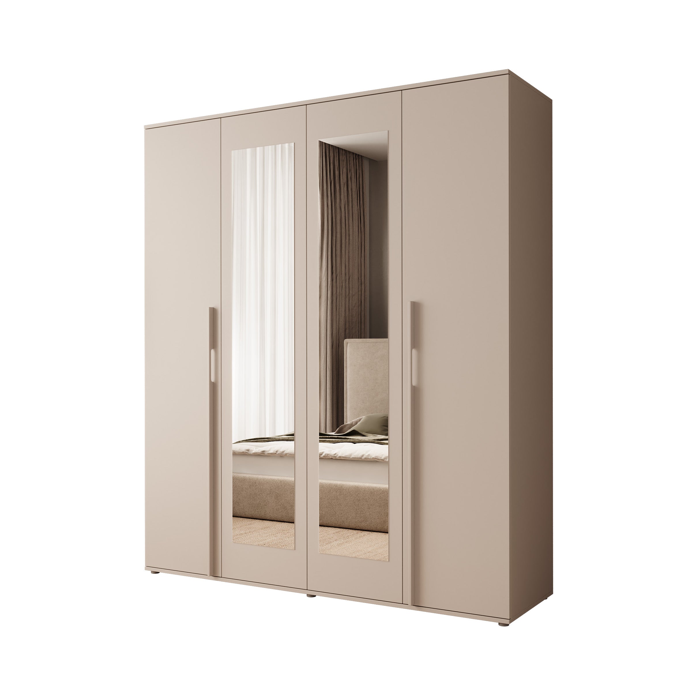 Avery - Kledingkast met 4 deuren - Beige - 180x52x210 cm