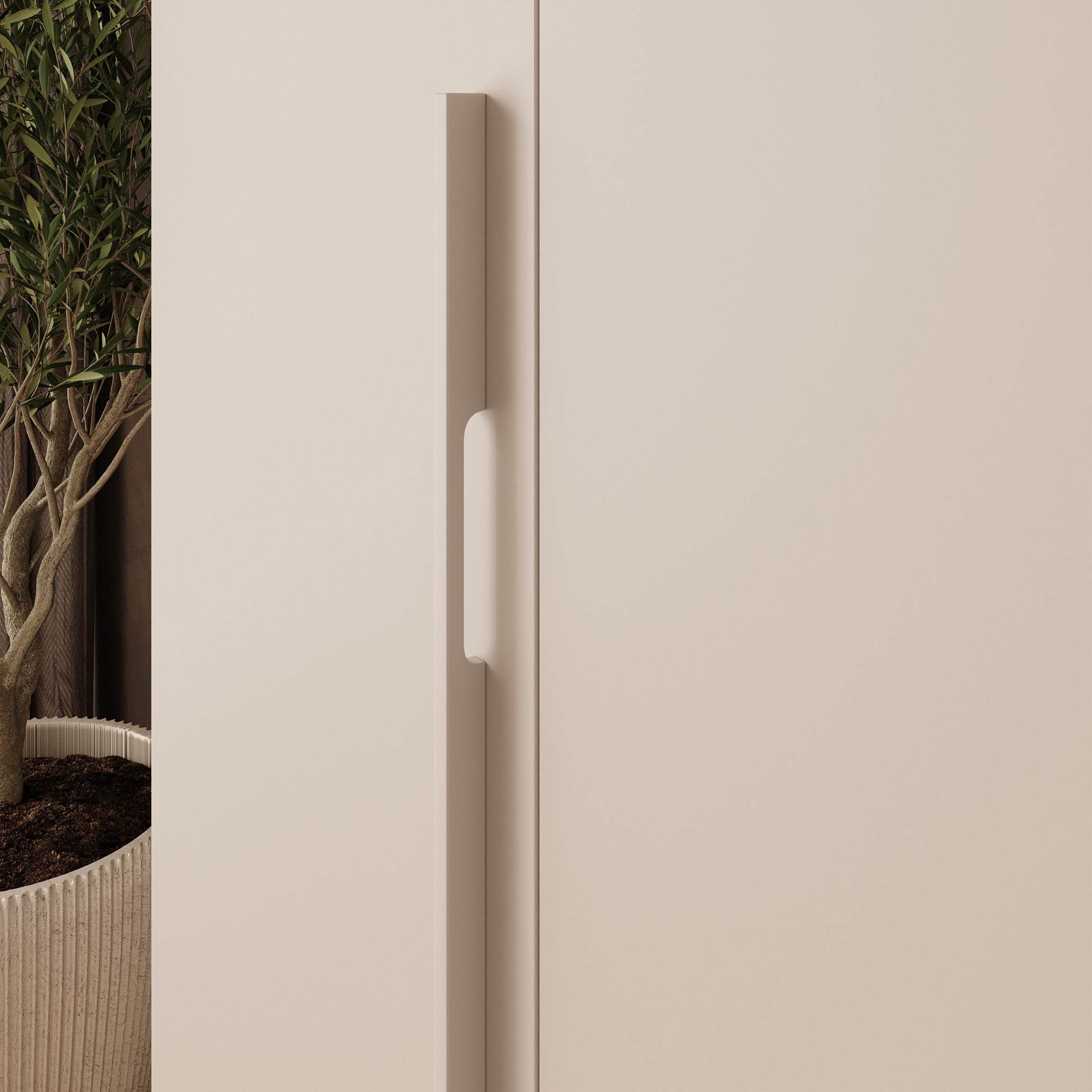 Avery - Kledingkast met 4 deuren - Beige - 180x52x210 cm