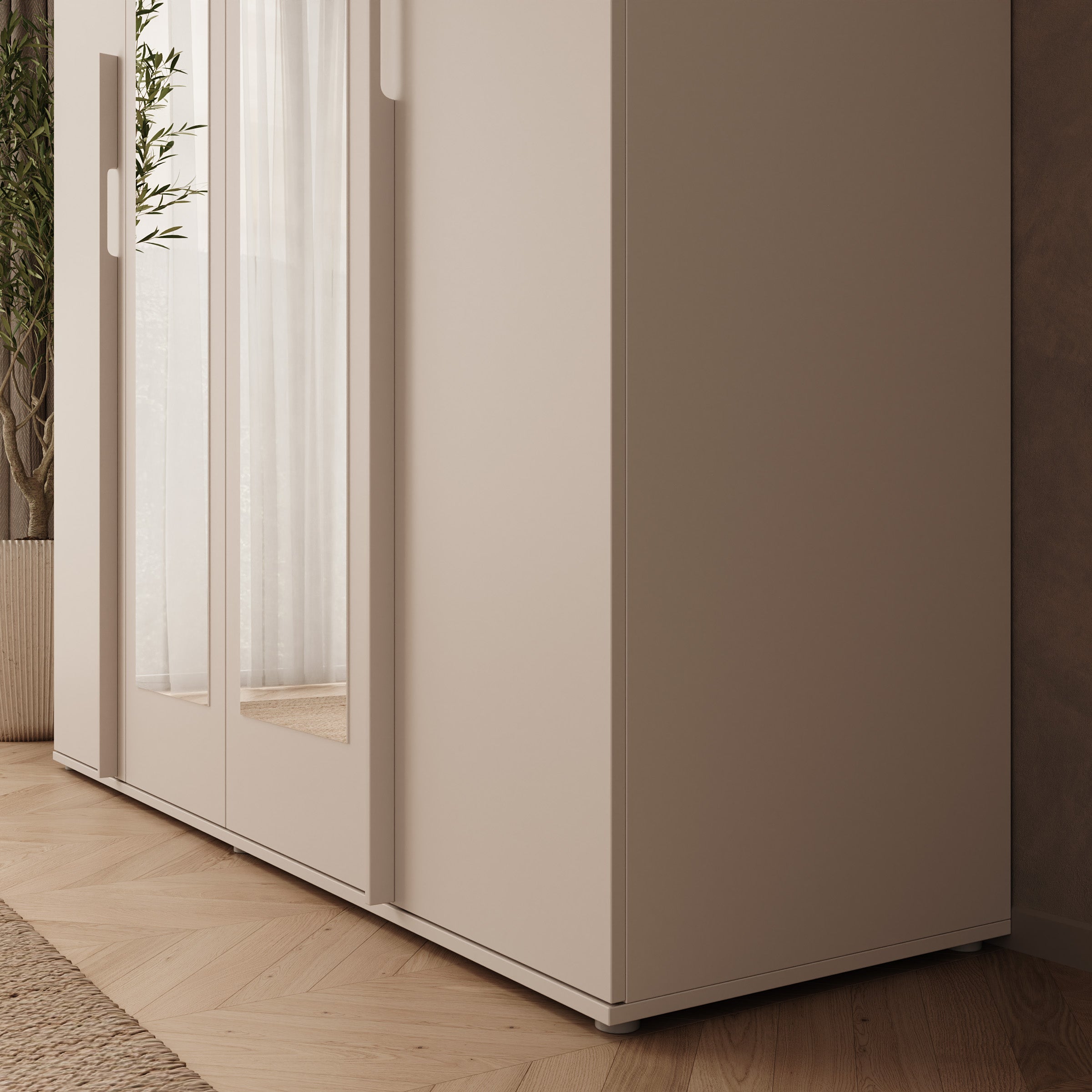 Avery - Kledingkast met 4 deuren - Beige - 180x52x210 cm