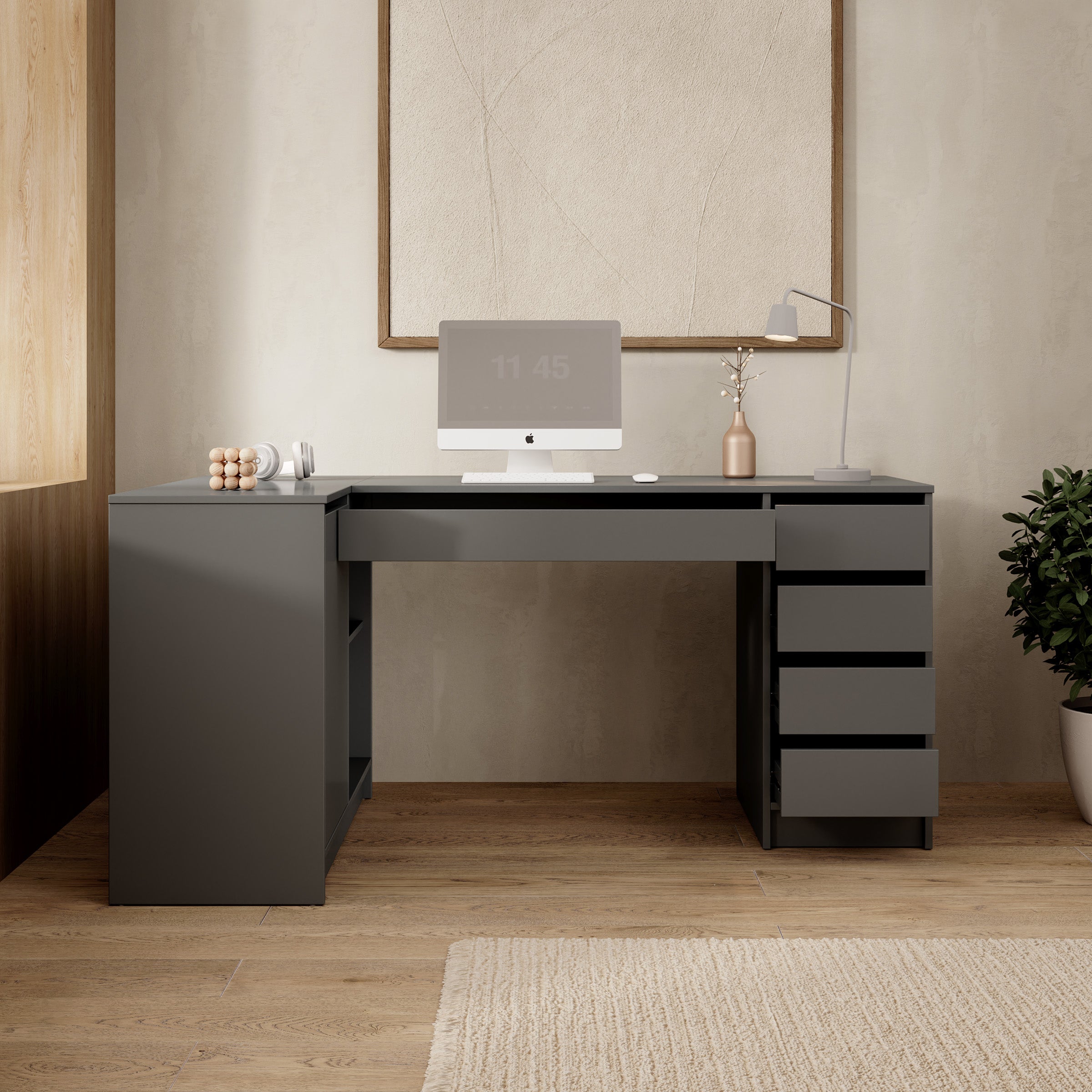 Avio 3 - Bureau - Antraciet - 158x98x76 cm