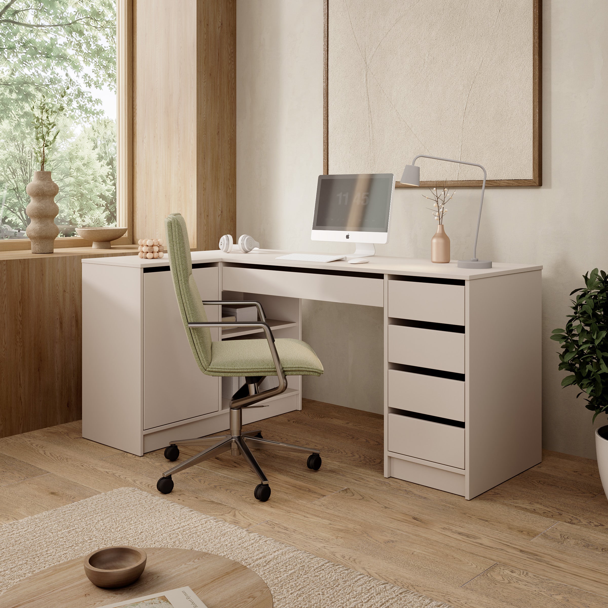 Avio 3 - Bureau - Beige - 158x98x76 cm