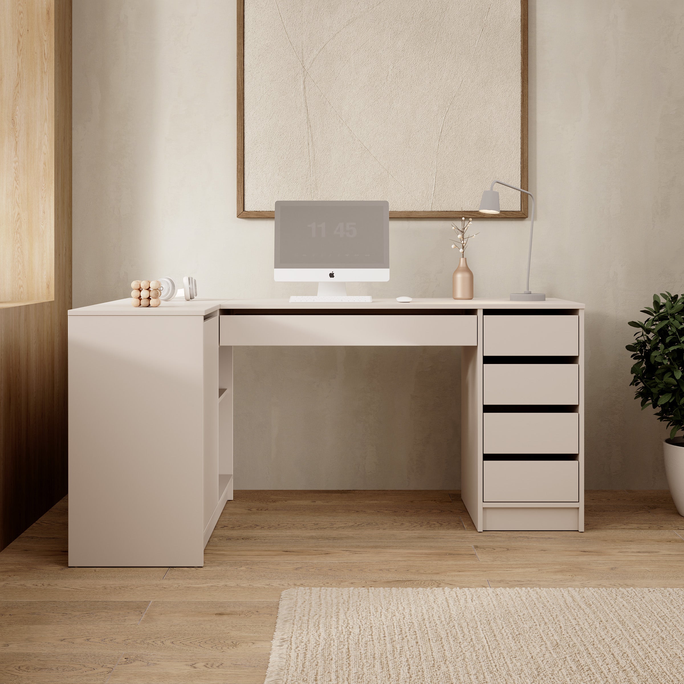 Avio 3 - Bureau - Beige - 158x98x76 cm