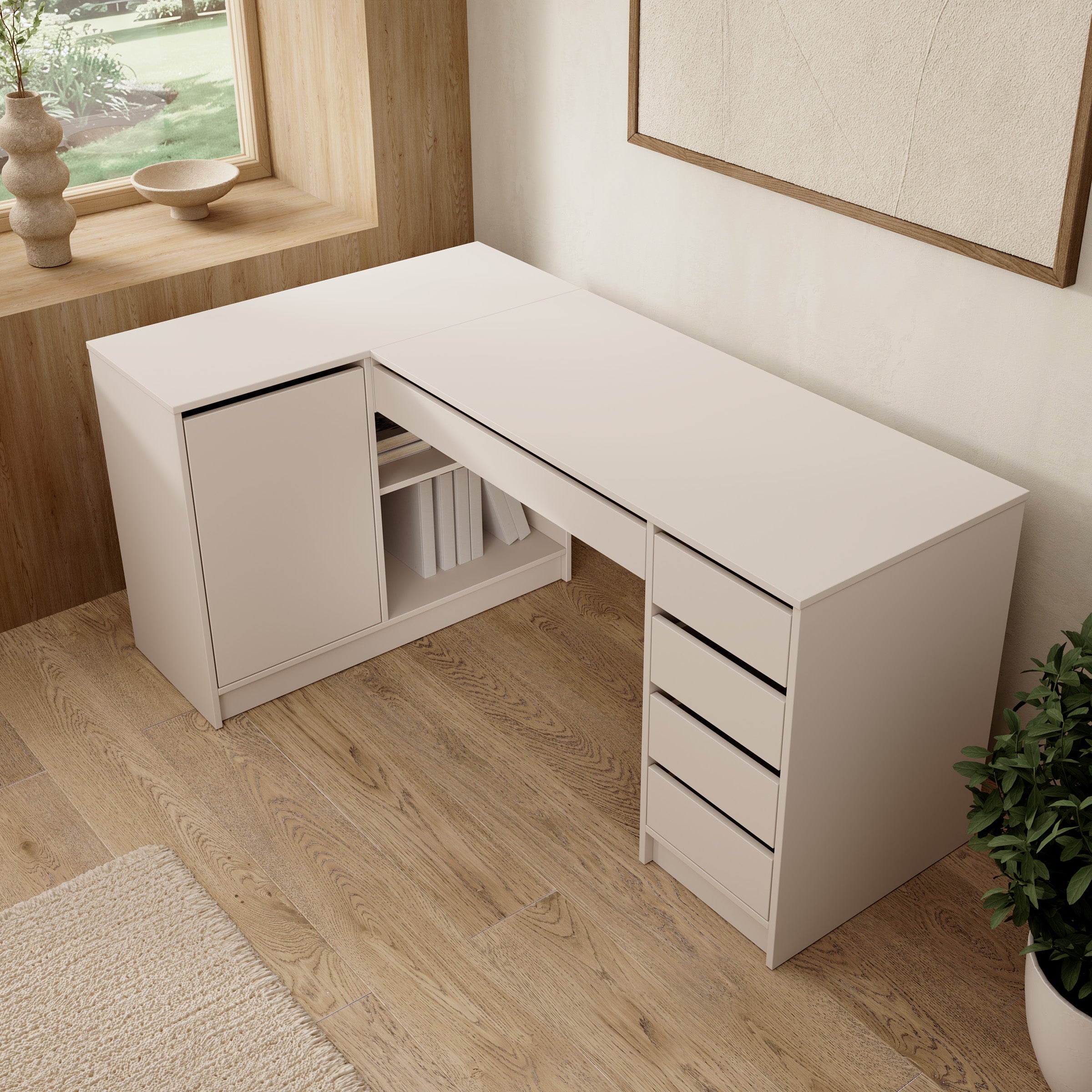 Avio 3 - Bureau - Beige - 158x98x76 cm
