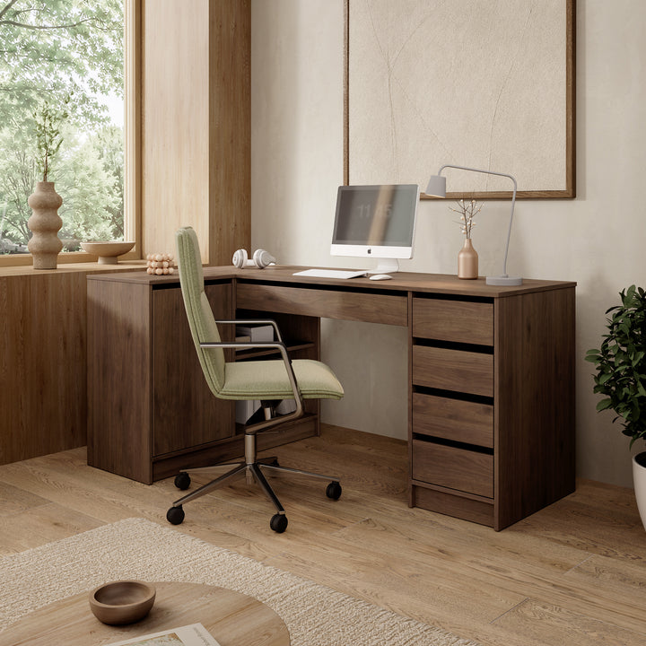 Avio 3 - Bureau - Donker eikenpatroon - 158x98x76 cm