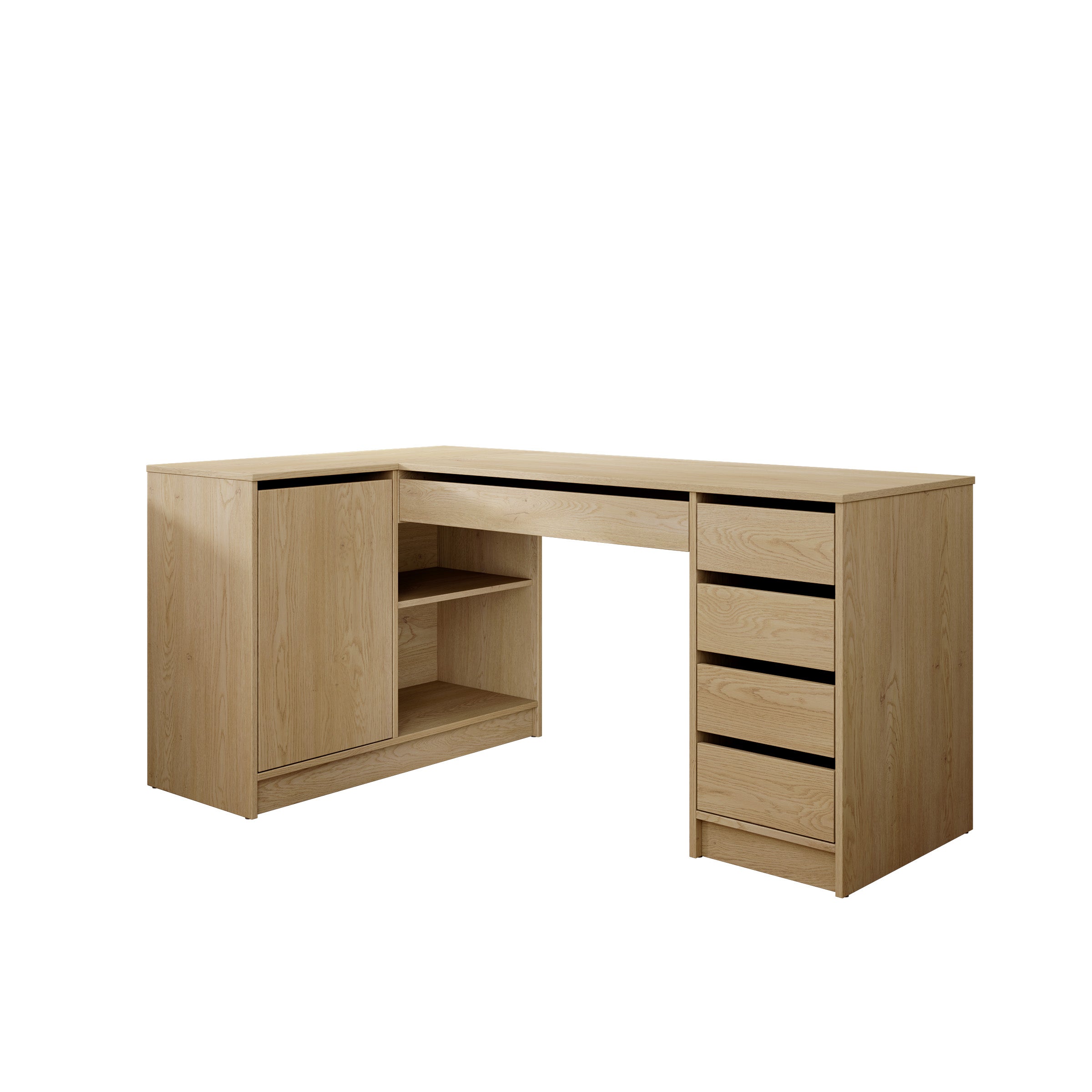 Avio 3 - Bureau - Licht eikenpatroon - 158x98x76 cm
