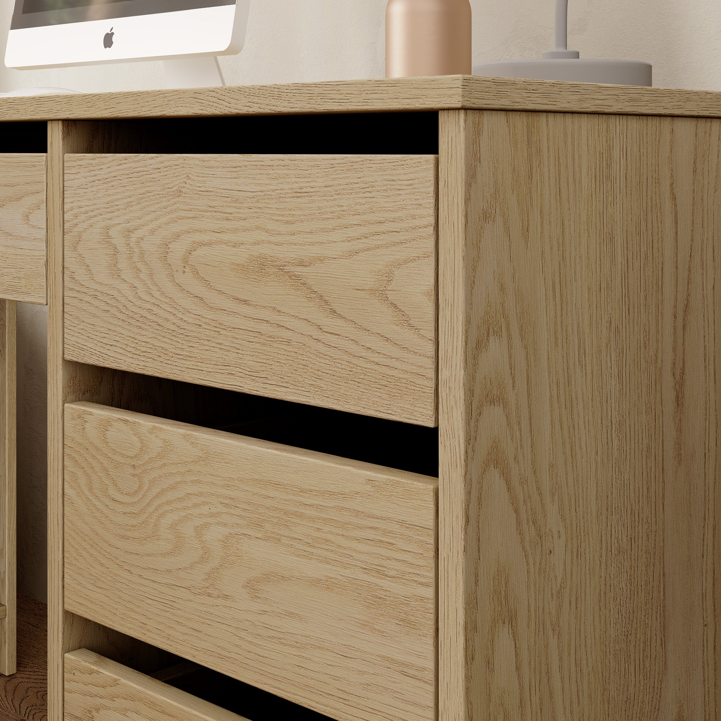 Avio 3 - Bureau - Licht eikenpatroon - 158x98x76 cm