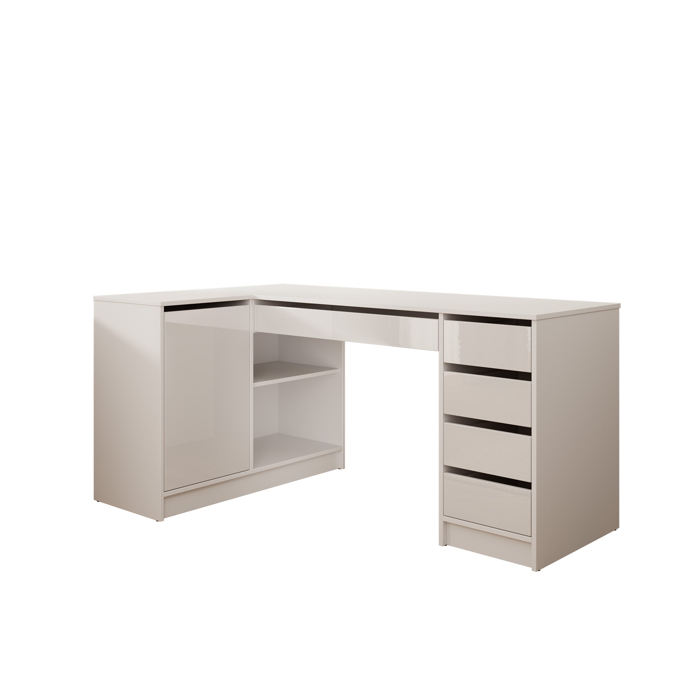 Avio 3 - Bureau - Wit hoogglans - 158x98x76 cm