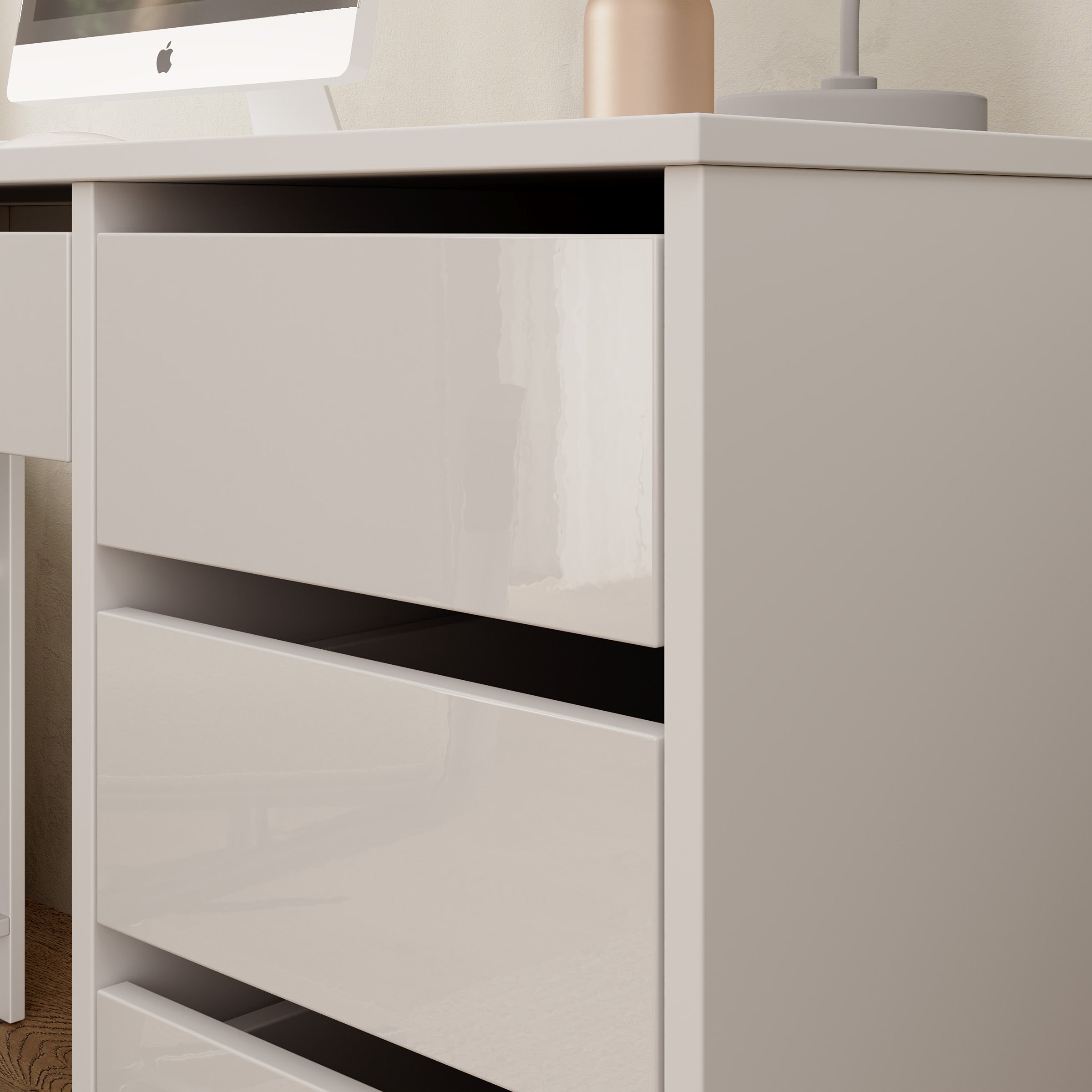 Avio 3 - Bureau - Wit hoogglans - 158x98x76 cm
