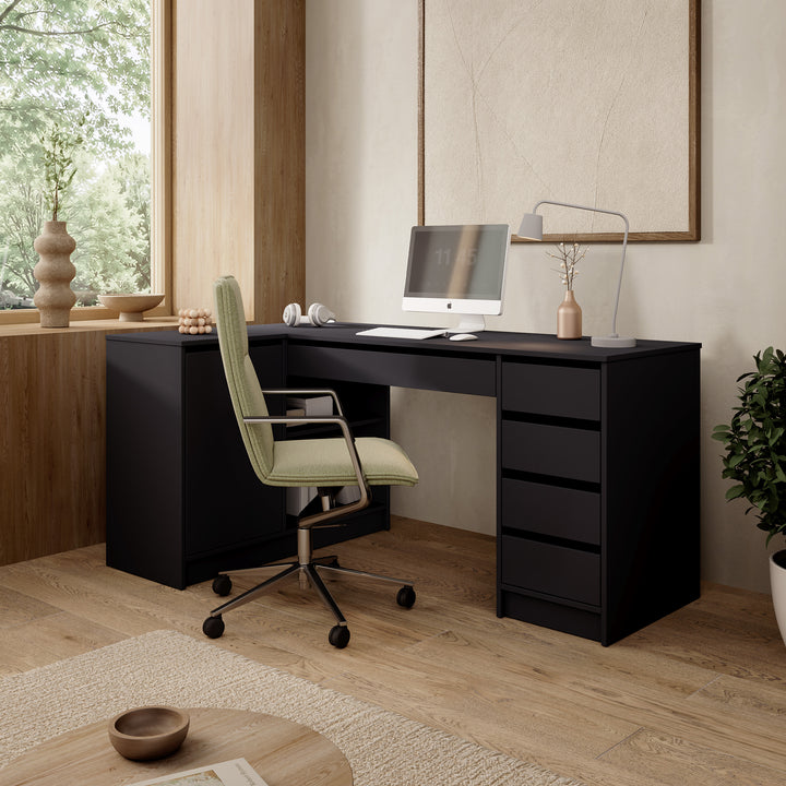 Avio 3 - Bureau - Zwart - 158x98x76 cm