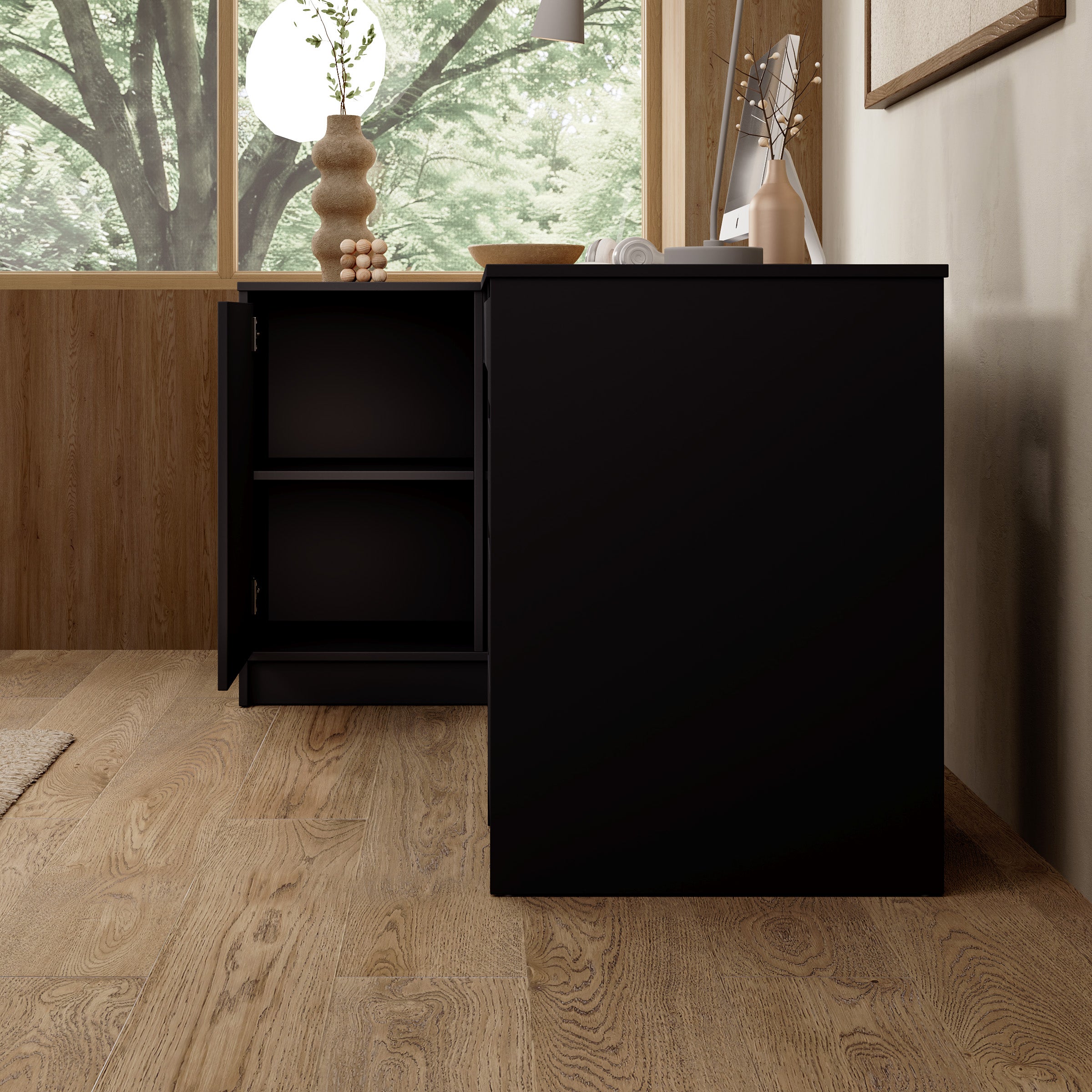 Avio 3 - Bureau - Zwart - 158x98x76 cm
