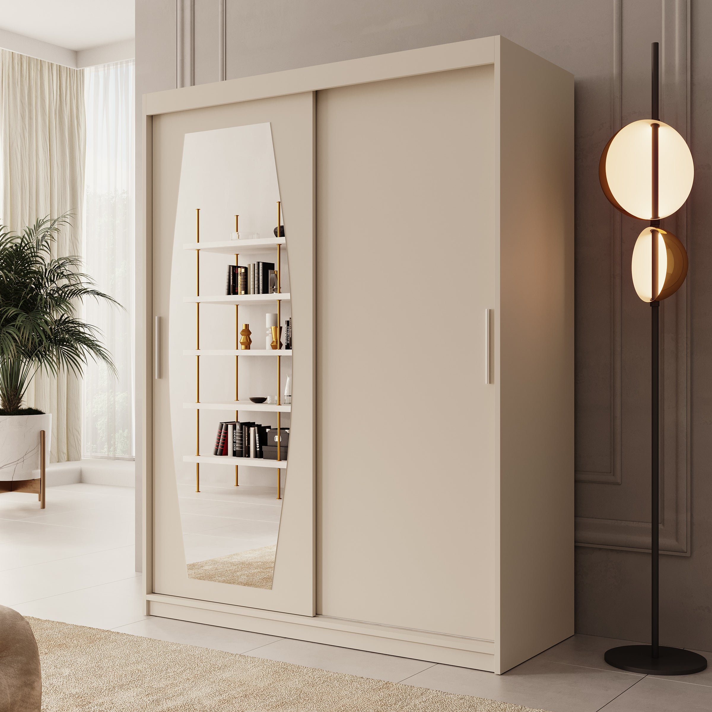 Azai - Kledingkast met schuifdeuren - Beige
