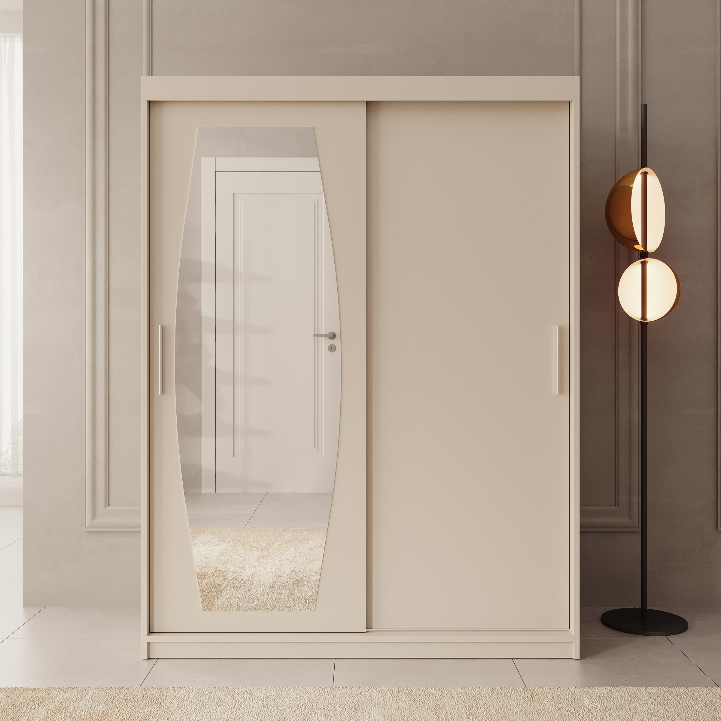 Azai - Kledingkast met schuifdeuren - Beige