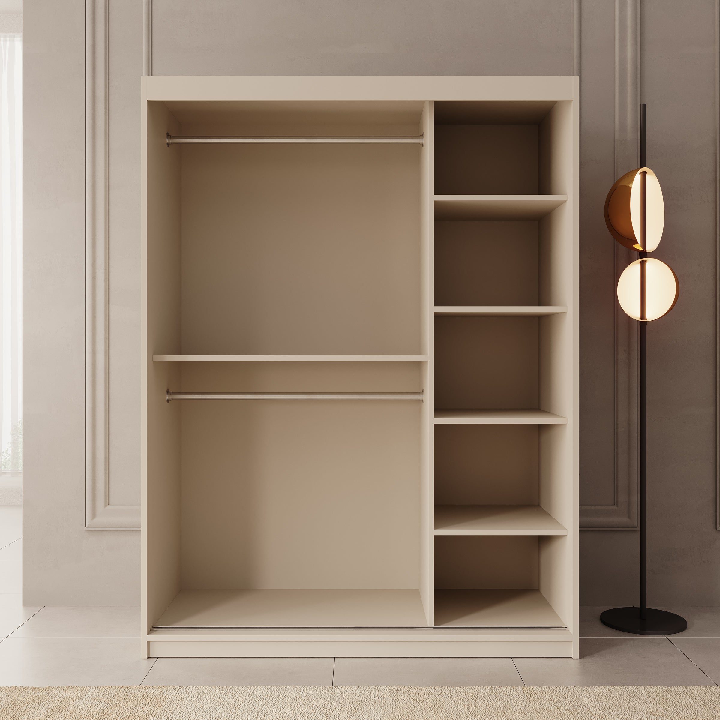 Azai - Kledingkast met schuifdeuren - Beige