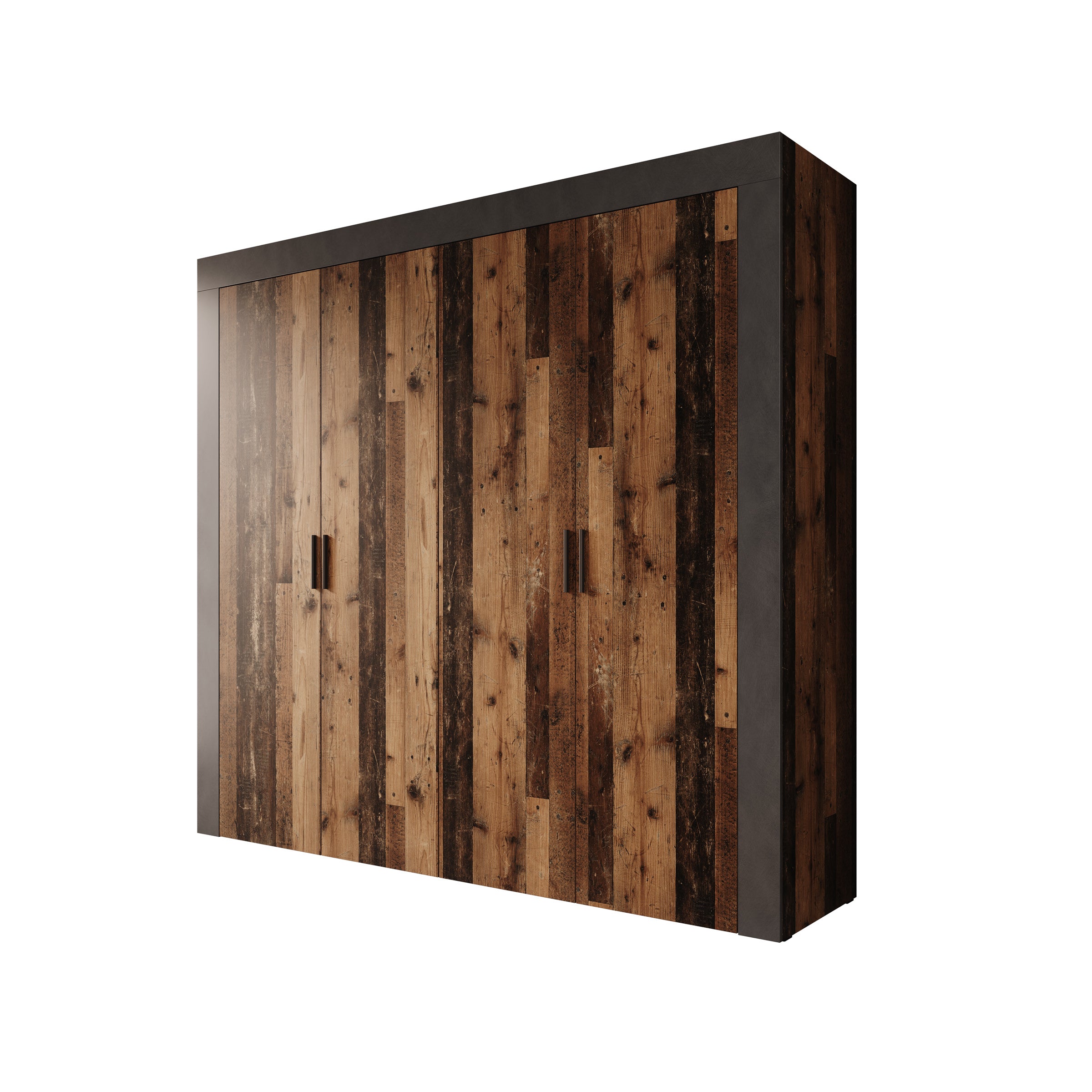 Azen - Kledingkast 4 deurs - Eikenpatroon - 230x54x211 cm