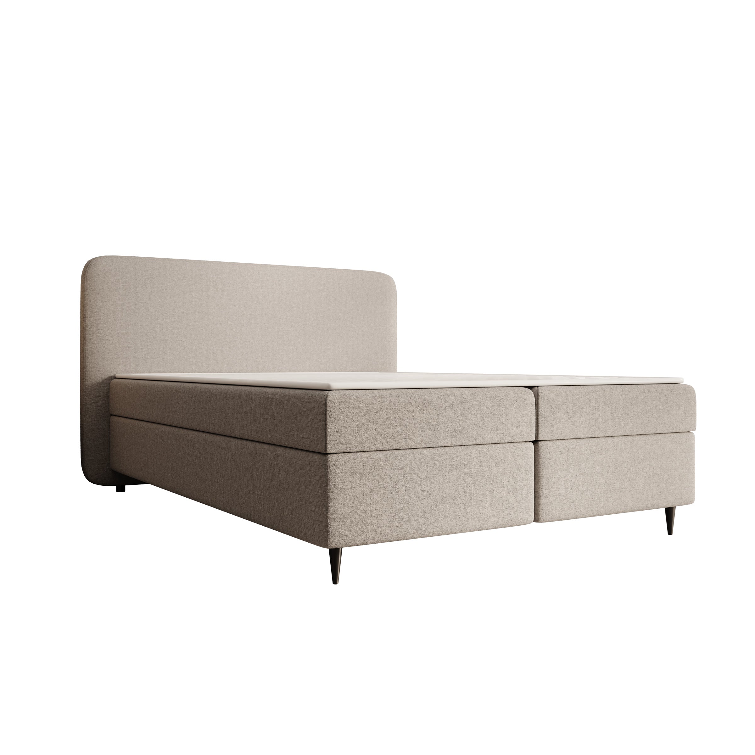 Baldini - Boxspring met opbergruimte - Stof beige - 140x200 cm