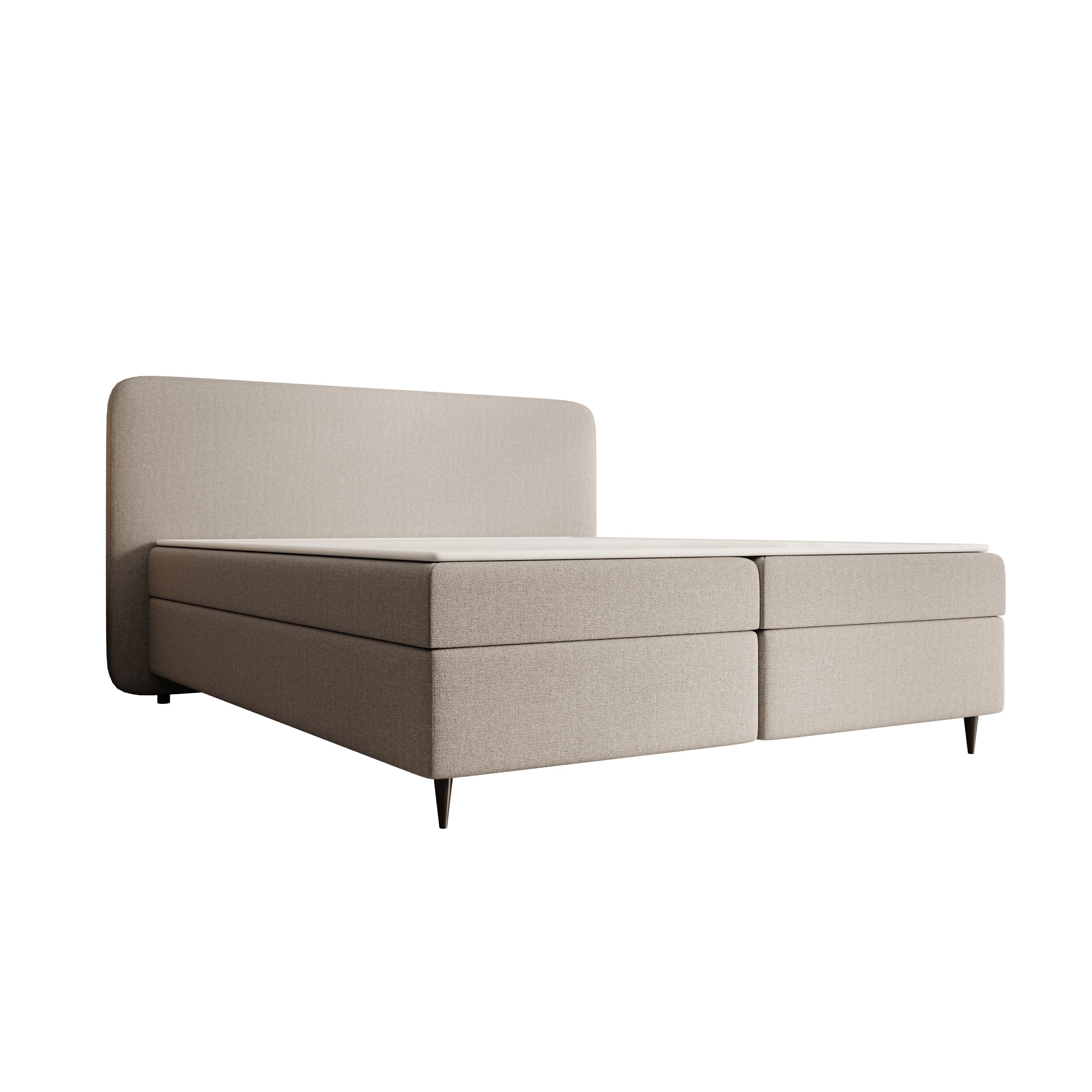 Baldini - Boxspring met opbergruimte - Stof beige - 160x200 cm