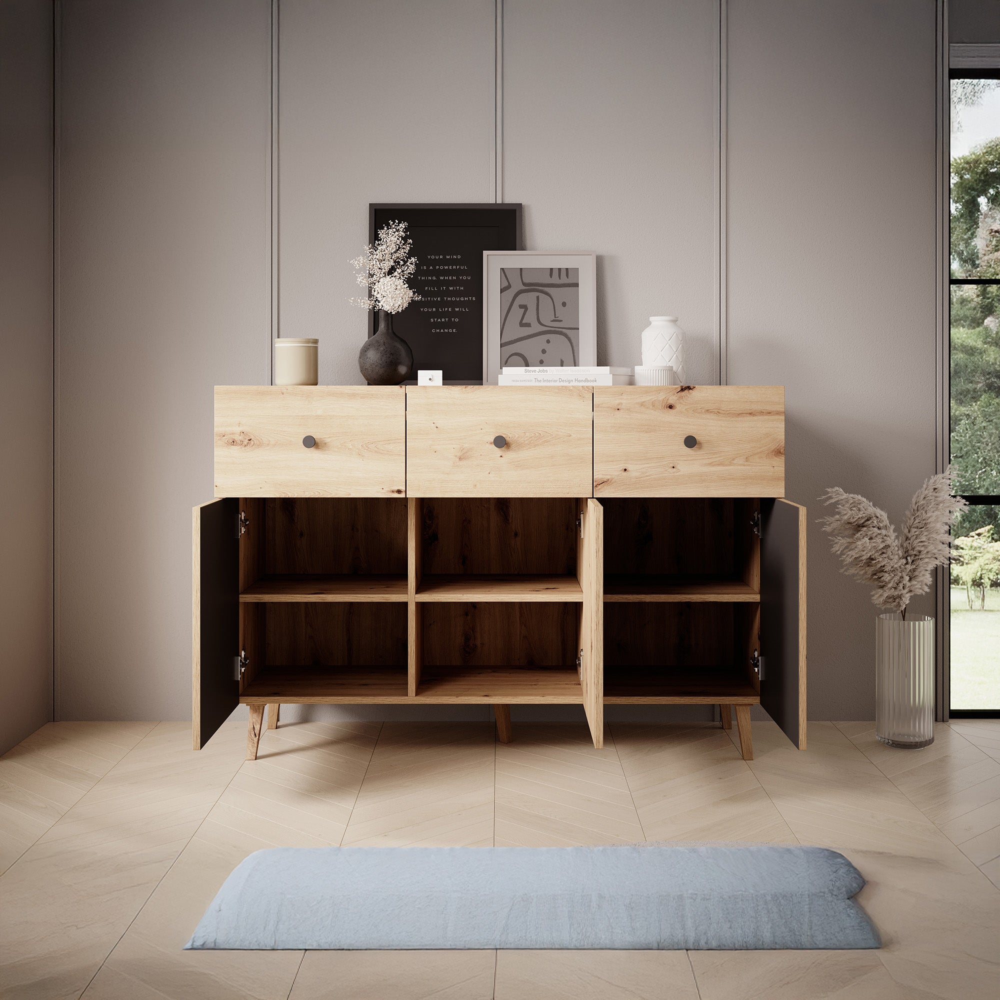 Bali - Dressoir - Eiken - 135x40x95 cm