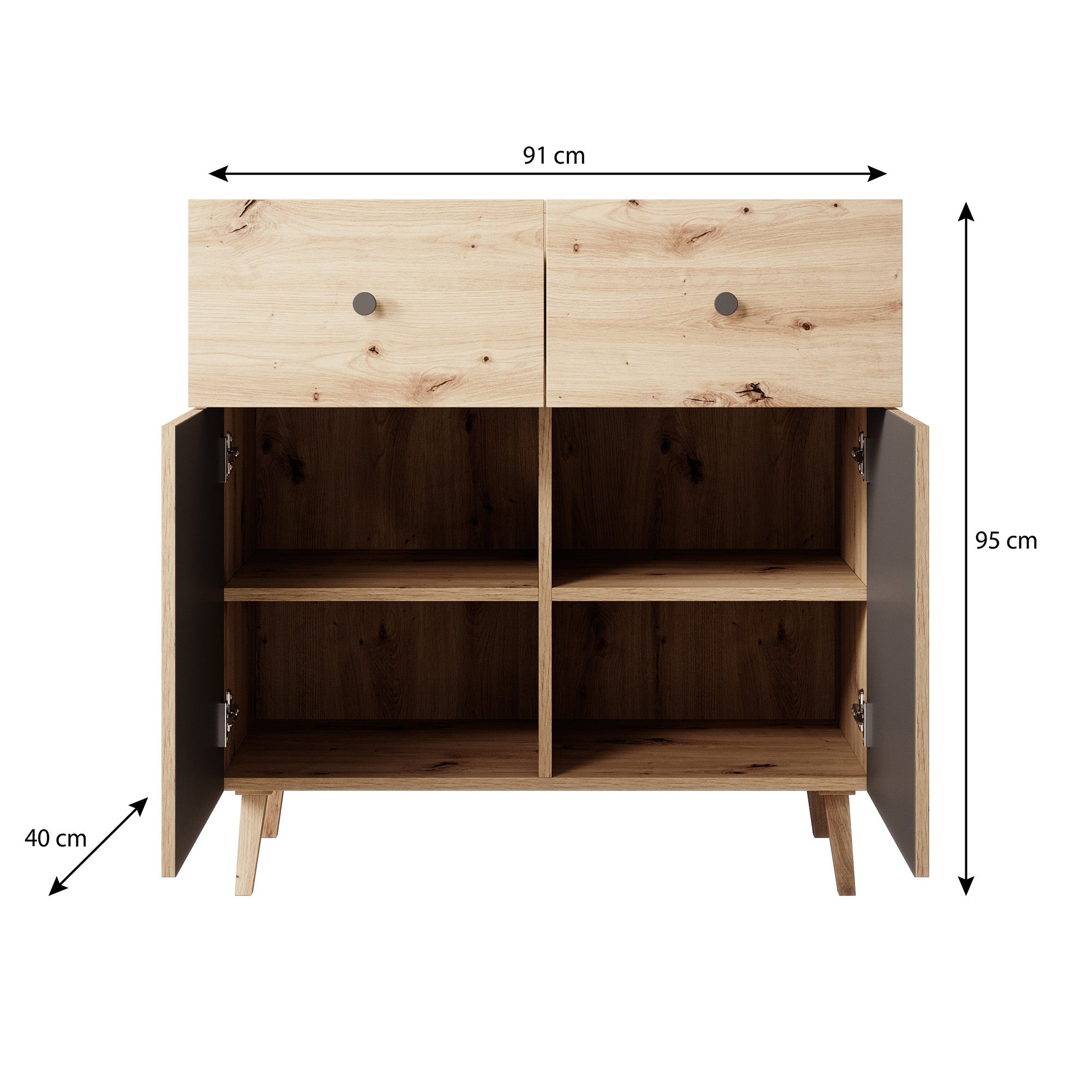 Bali - Dressoir - Eiken - 91x40x95 cm