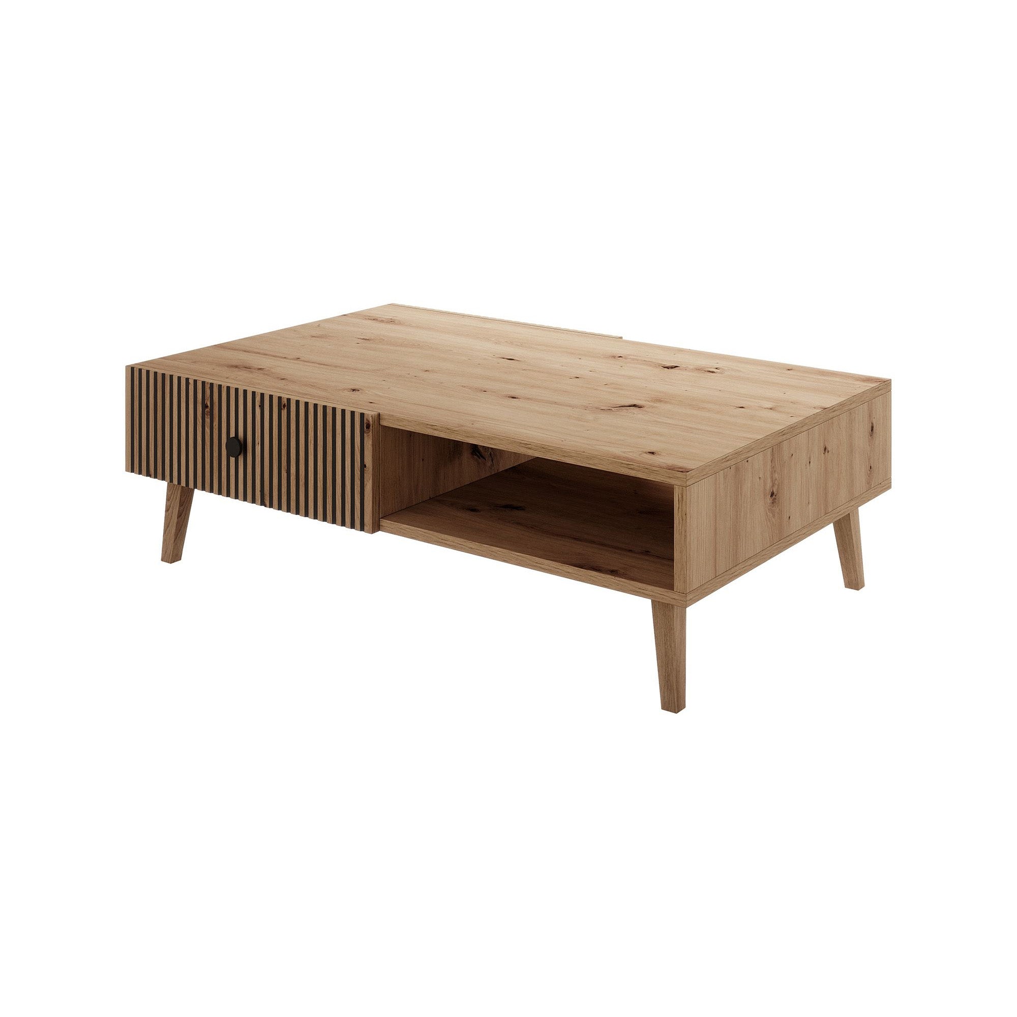 Bali - Salontafel met 2 lades - Eiken - 102x67x32 cm
