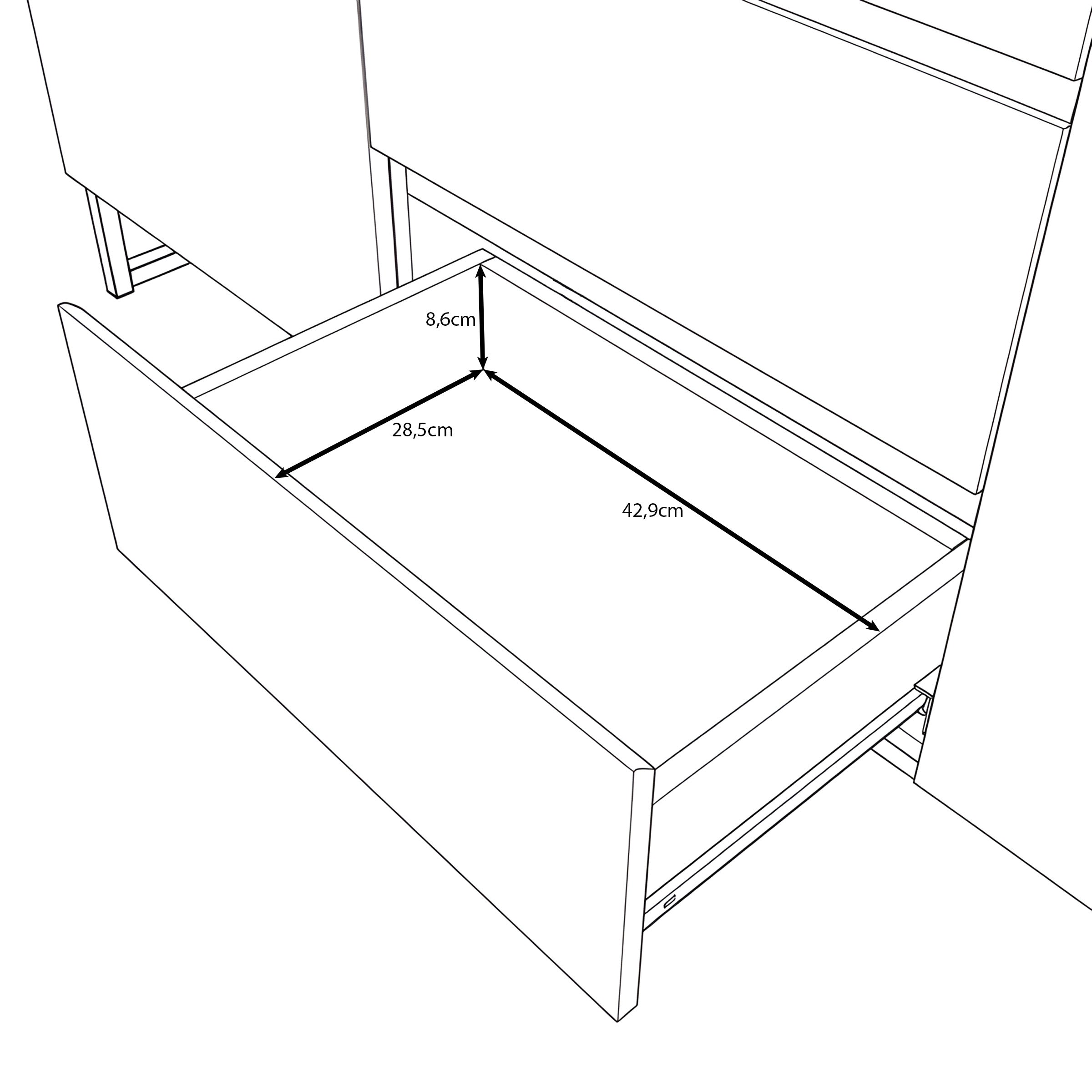 Bandariba - Dressoir - Beige - 150x35x68 cm