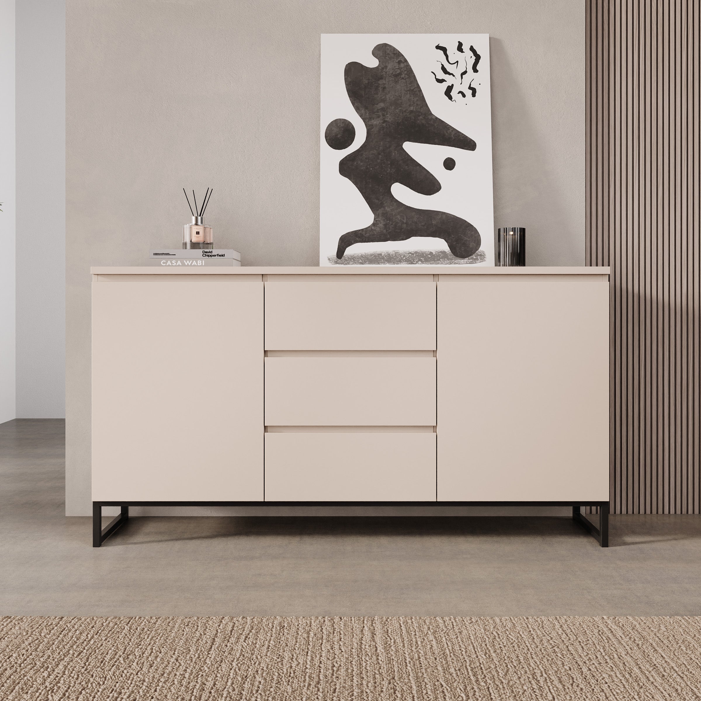 Bandariba - Dressoir - Beige - 150x35x68 cm