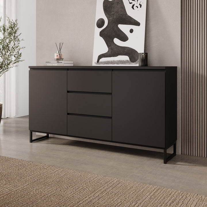 Bandariba - Dressoir - Zwart - 150x35x68 cm