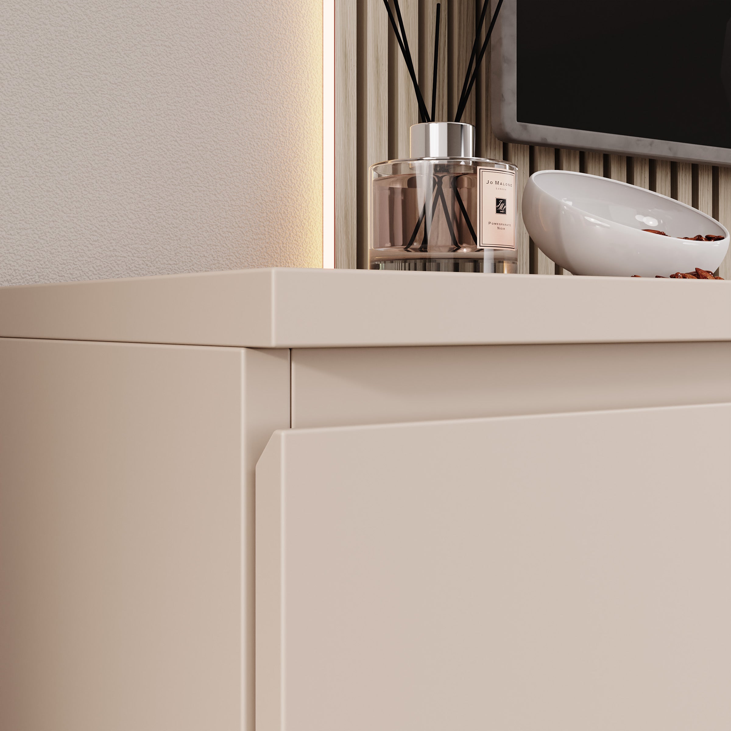 Bandariba - TV-Meubel - Beige - 200x35x48 cm