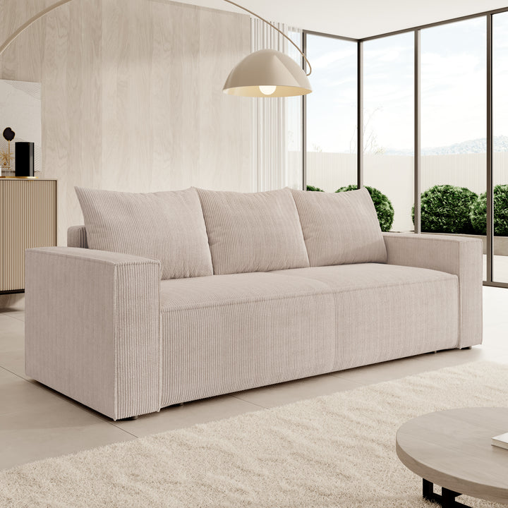 Conan - 2-zitsbank - Ribstof beige