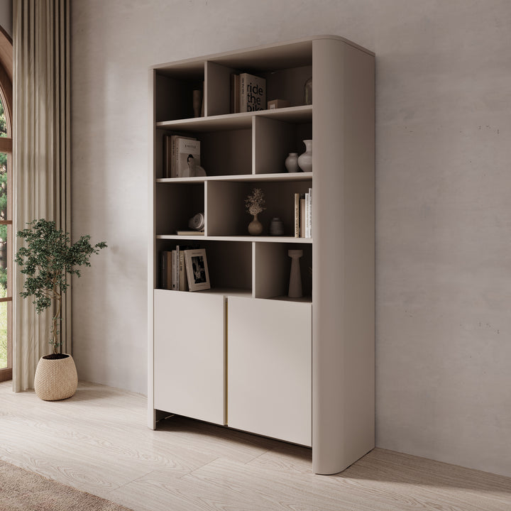 Barbados - Boekenkast - Beige - 103x39x170 cm