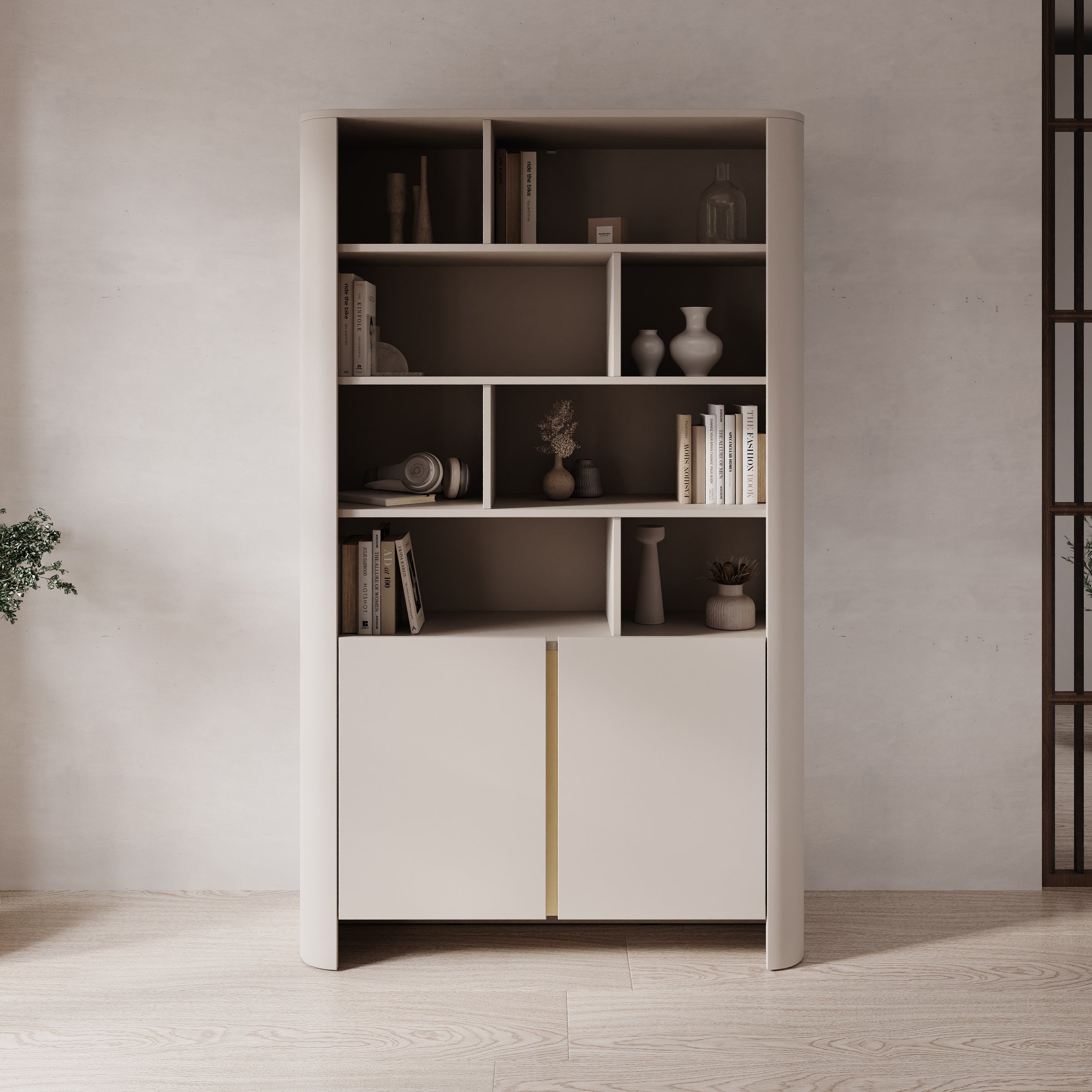 Barbados - Boekenkast - Beige - 103x39x170 cm