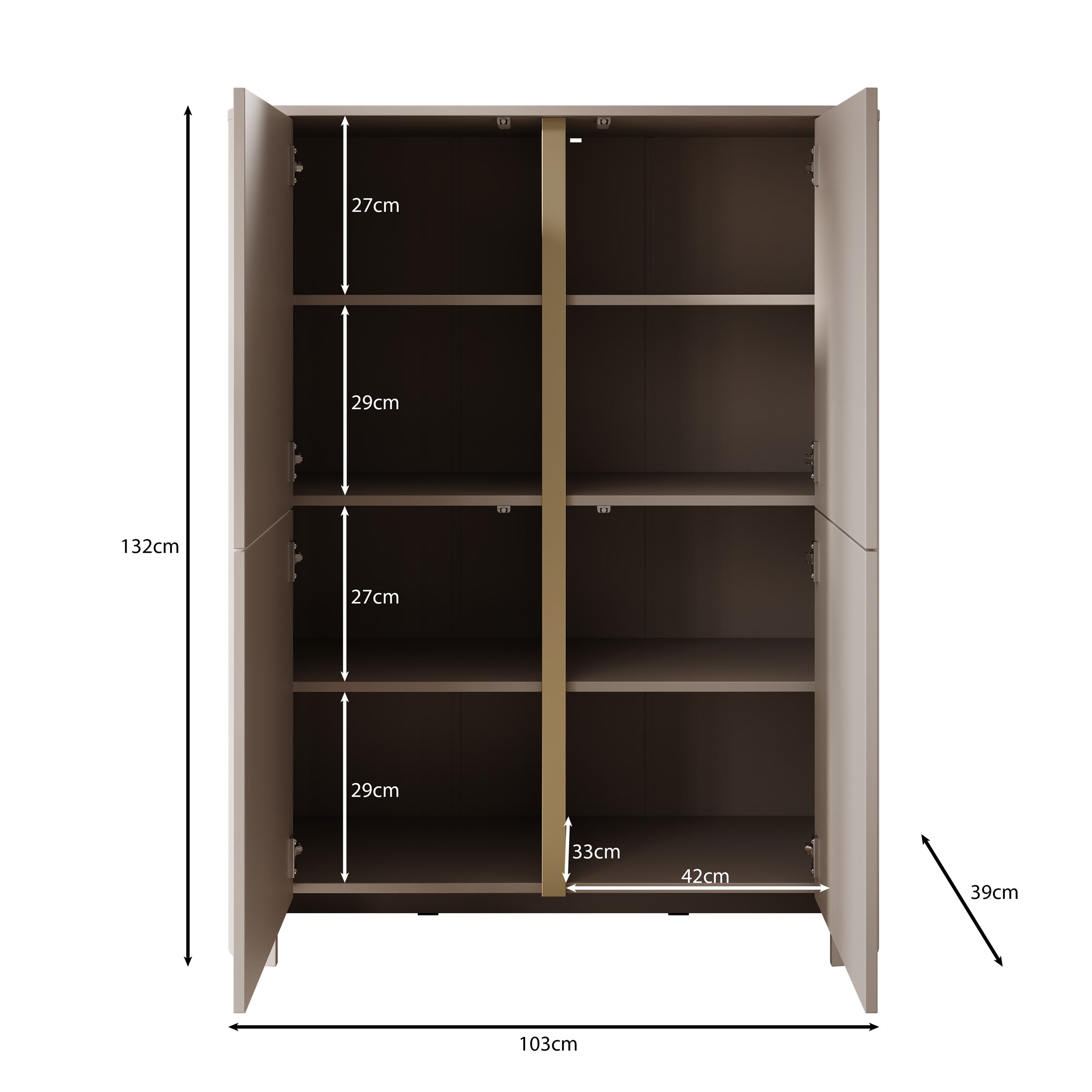 Barbados - Dressoir - Eiken - 103x39x132 cm