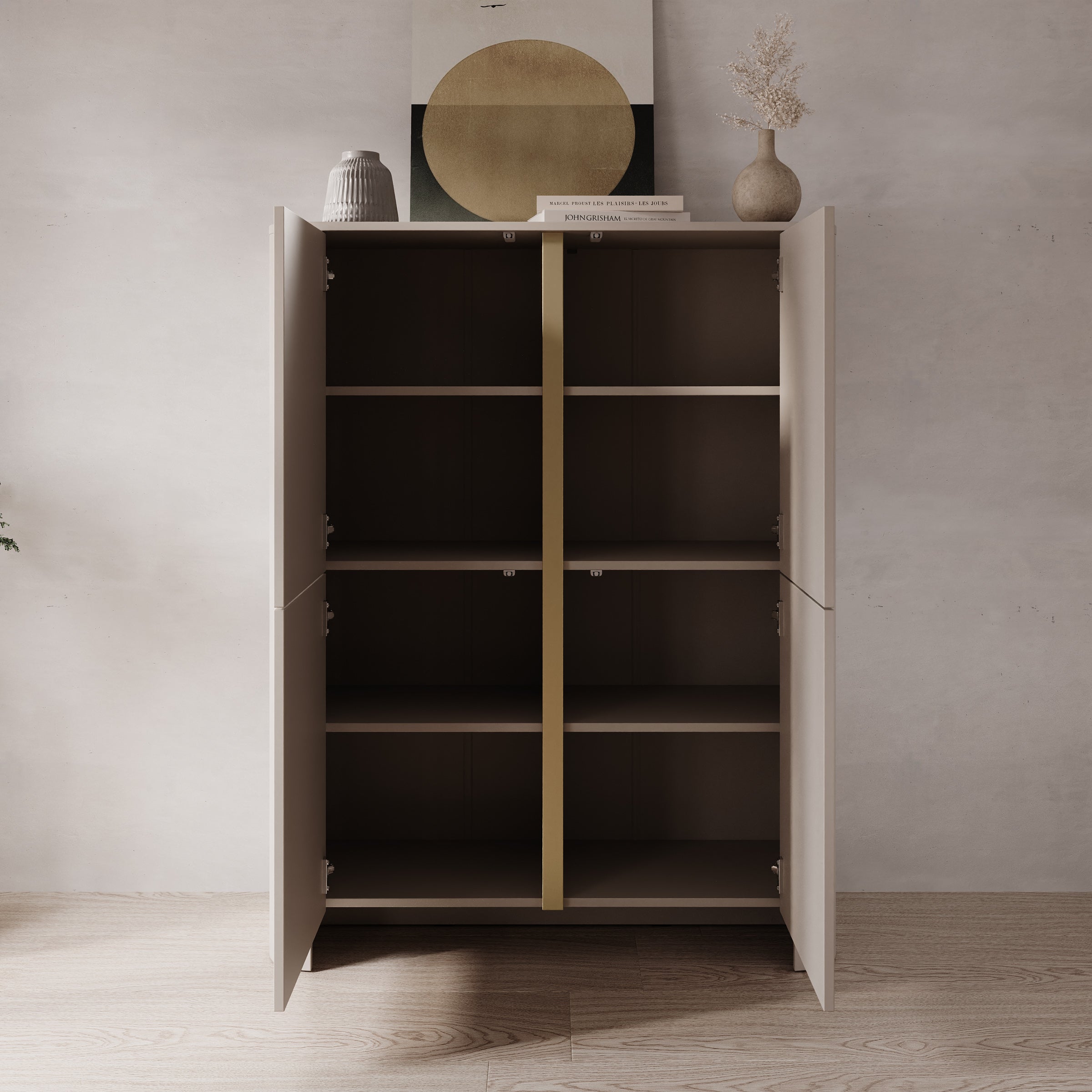 Barbados - Dressoir - Beige - 103x39x132 cm