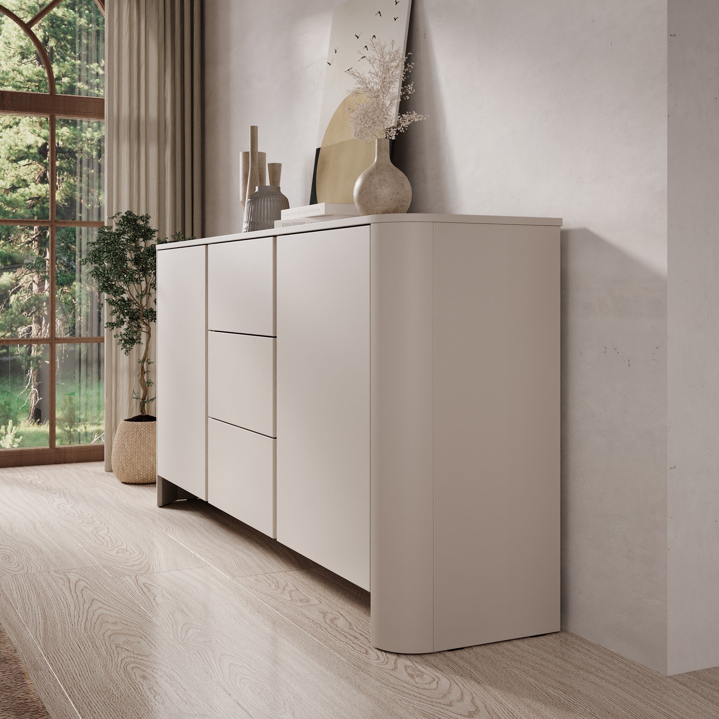 Barbados - Dressoir - Beige - 168x39x84 cm