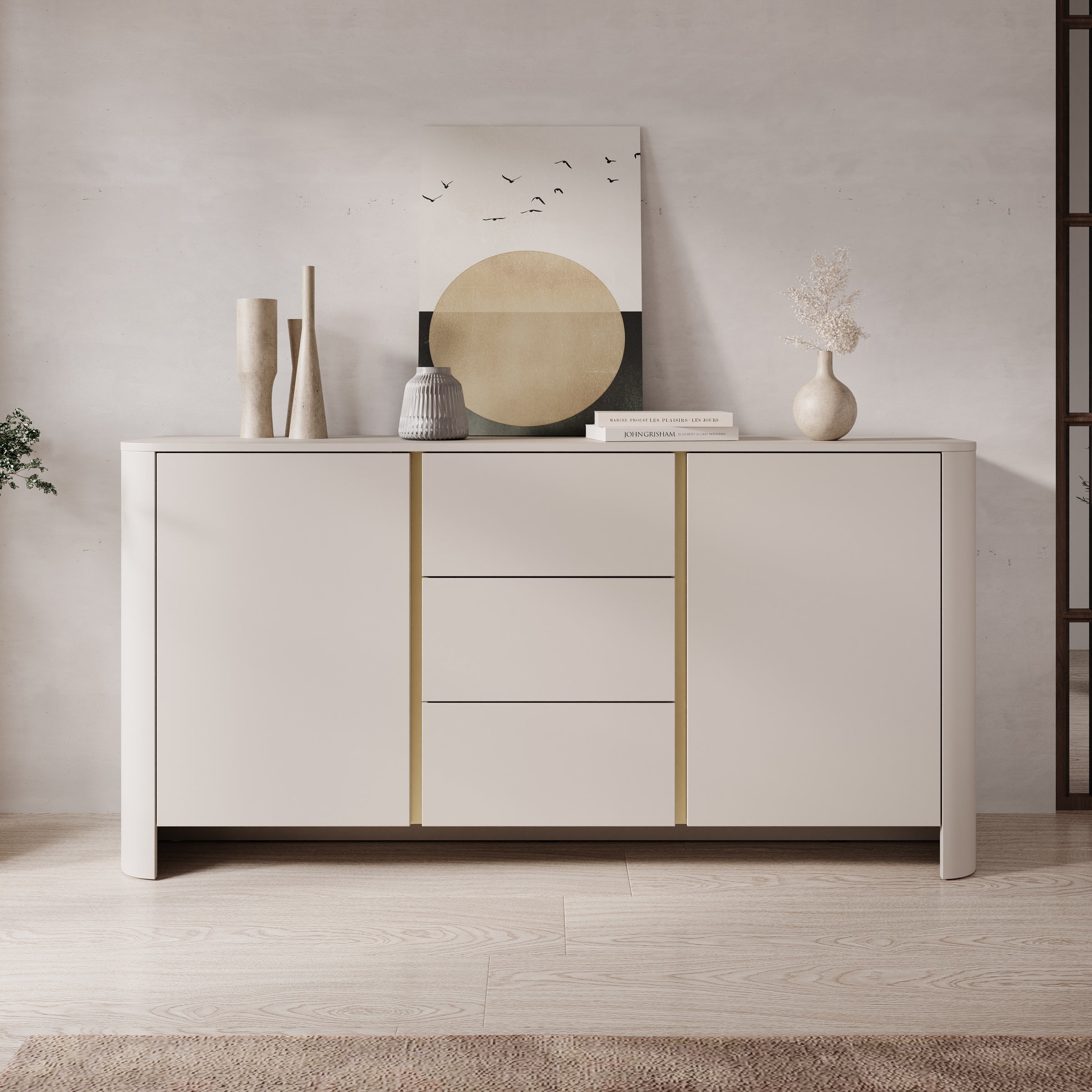 Barbados - Dressoir - Beige - 168x39x84 cm