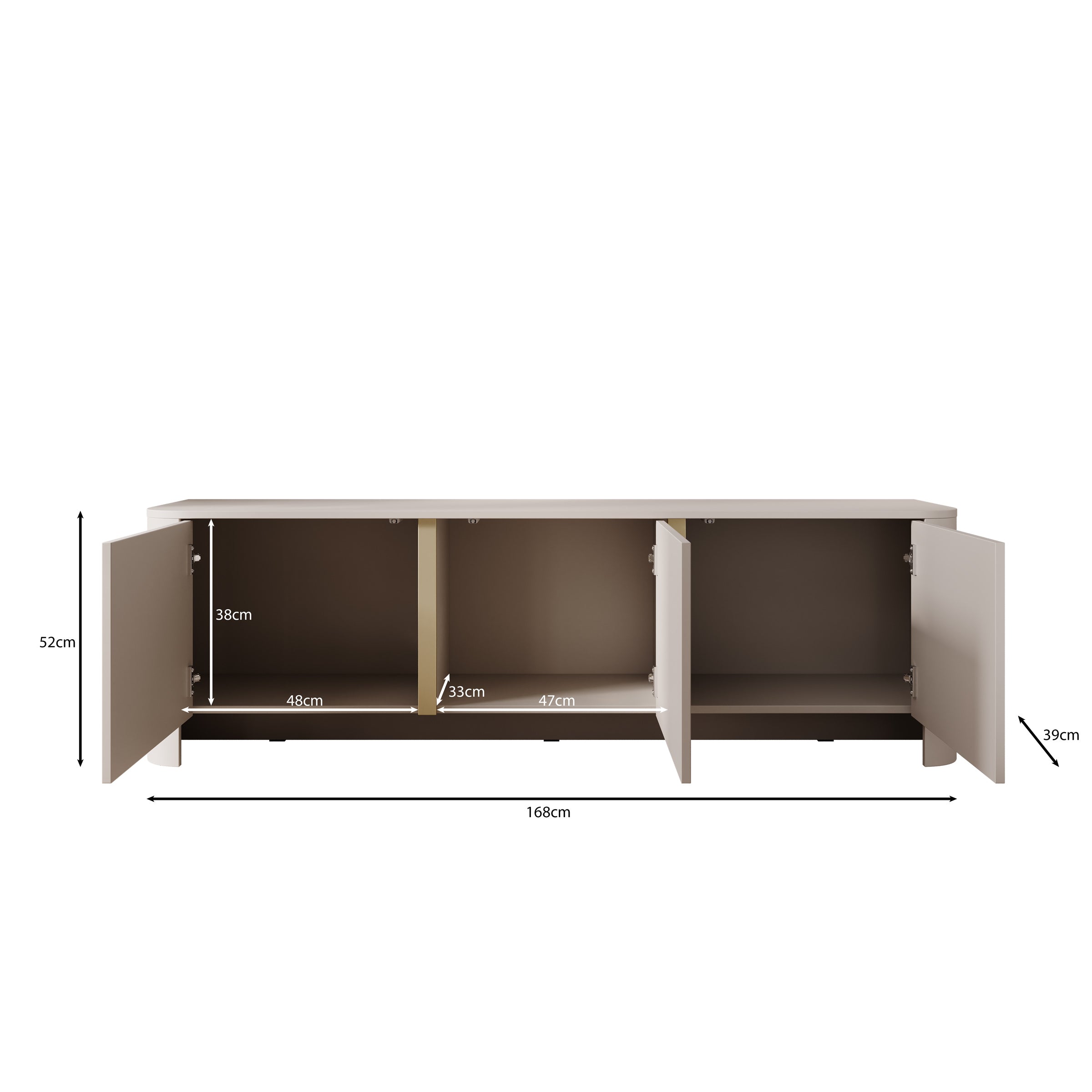 Barbados - TV-Meubel - Eiken - 168x39x52 cm