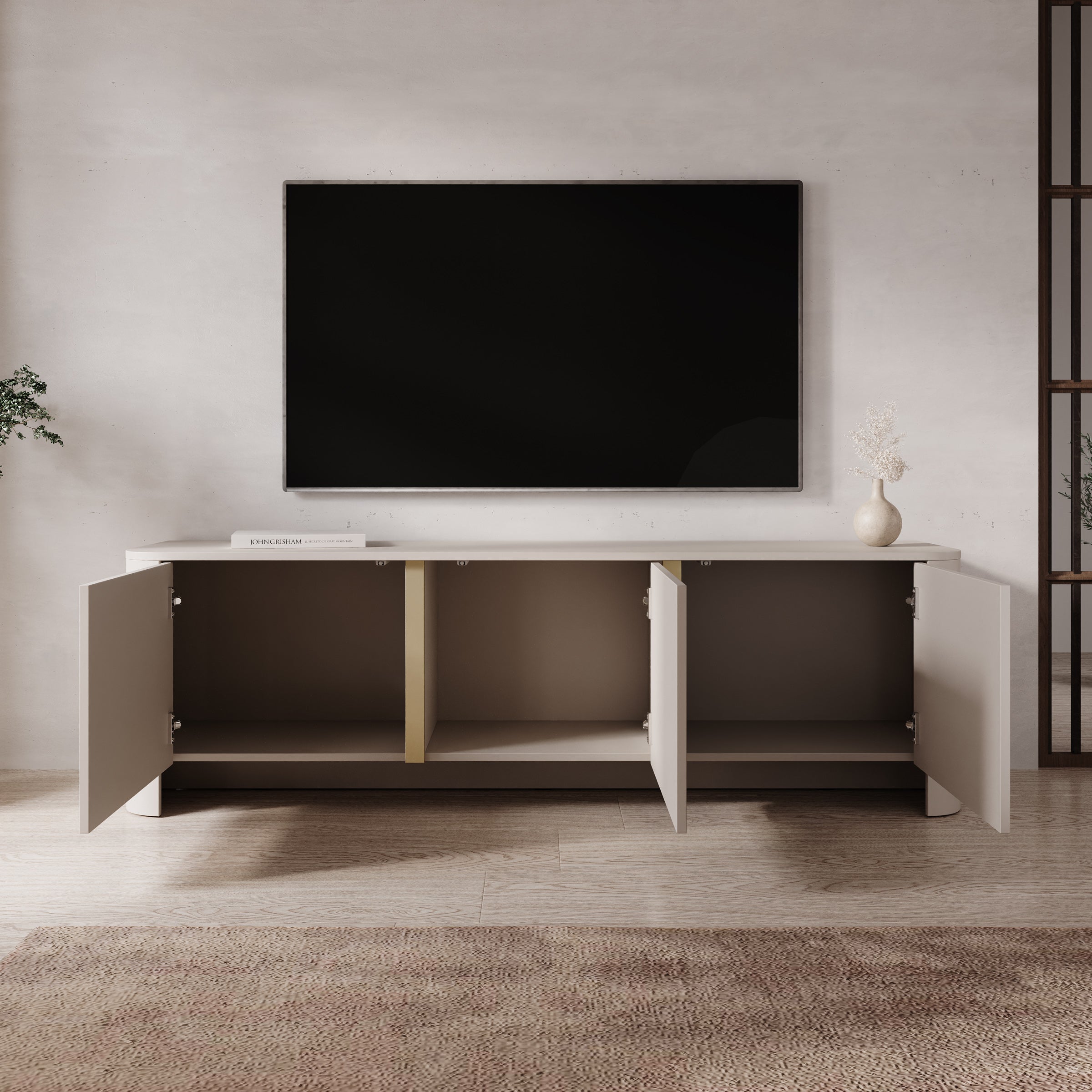 Barbados - TV-Meubel - Beige - 168x39x52 cm