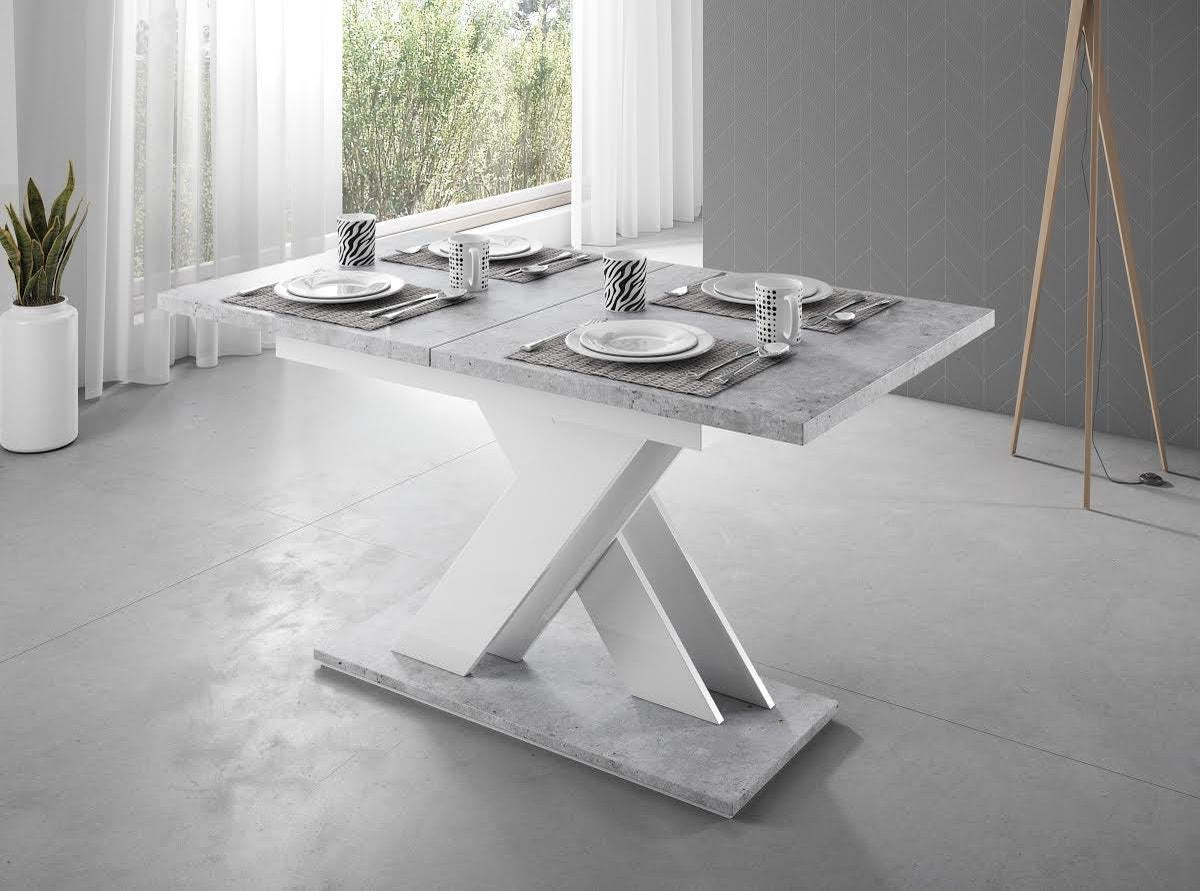 Bari - Eetkamertafel - Betonlook/wit - 140x80x75 cm