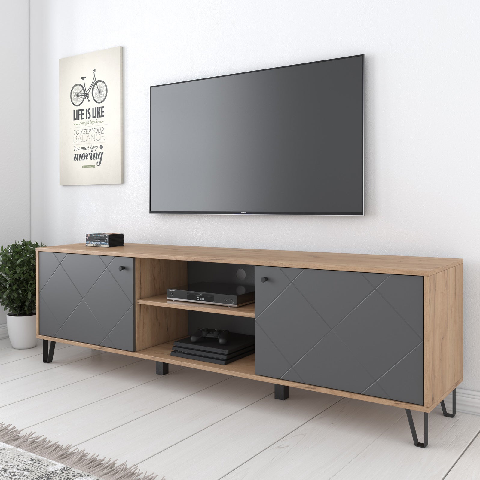Barlo - TV-Meubel - Eiken - 183 cm