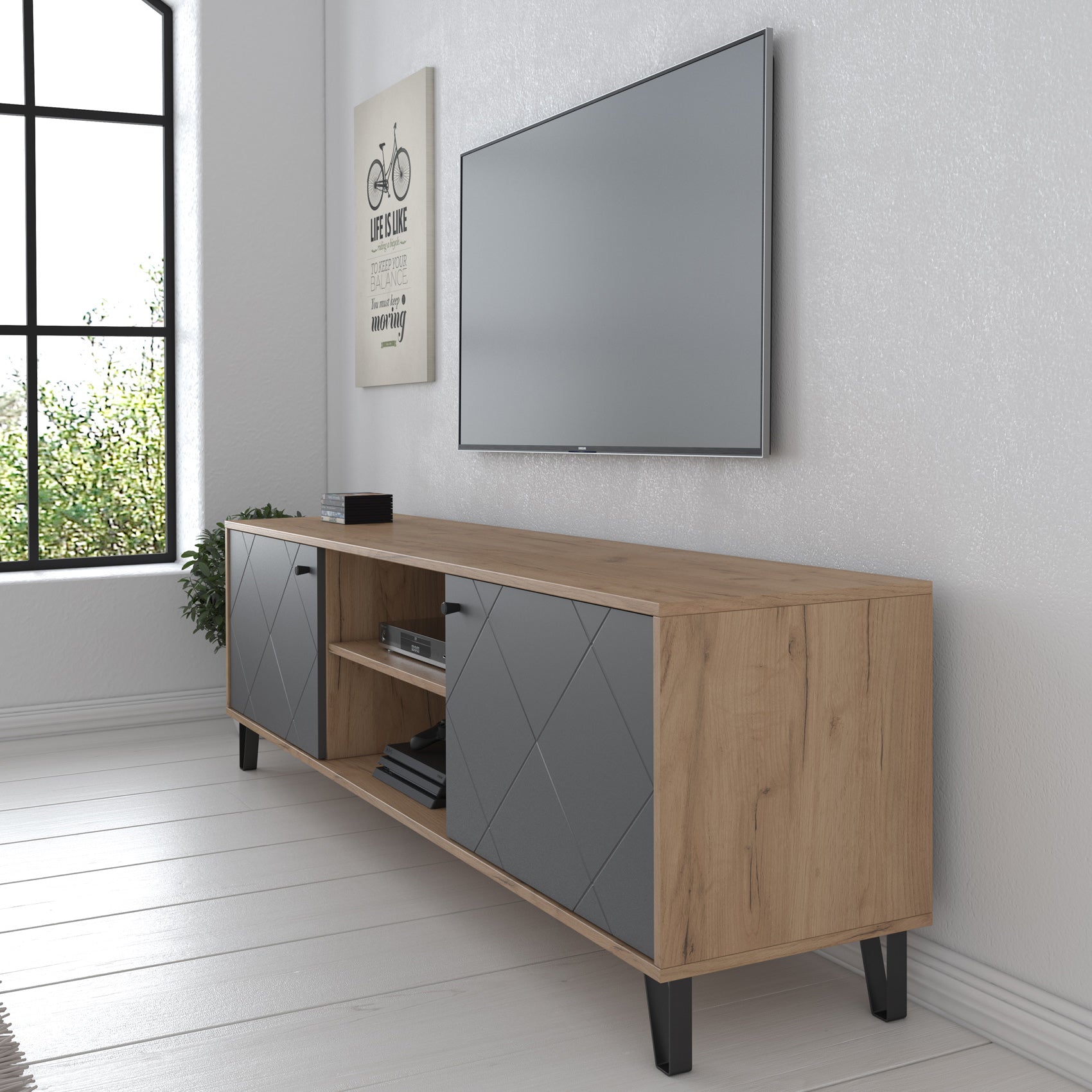 Barlo - TV-Meubel - Eiken - 183 cm
