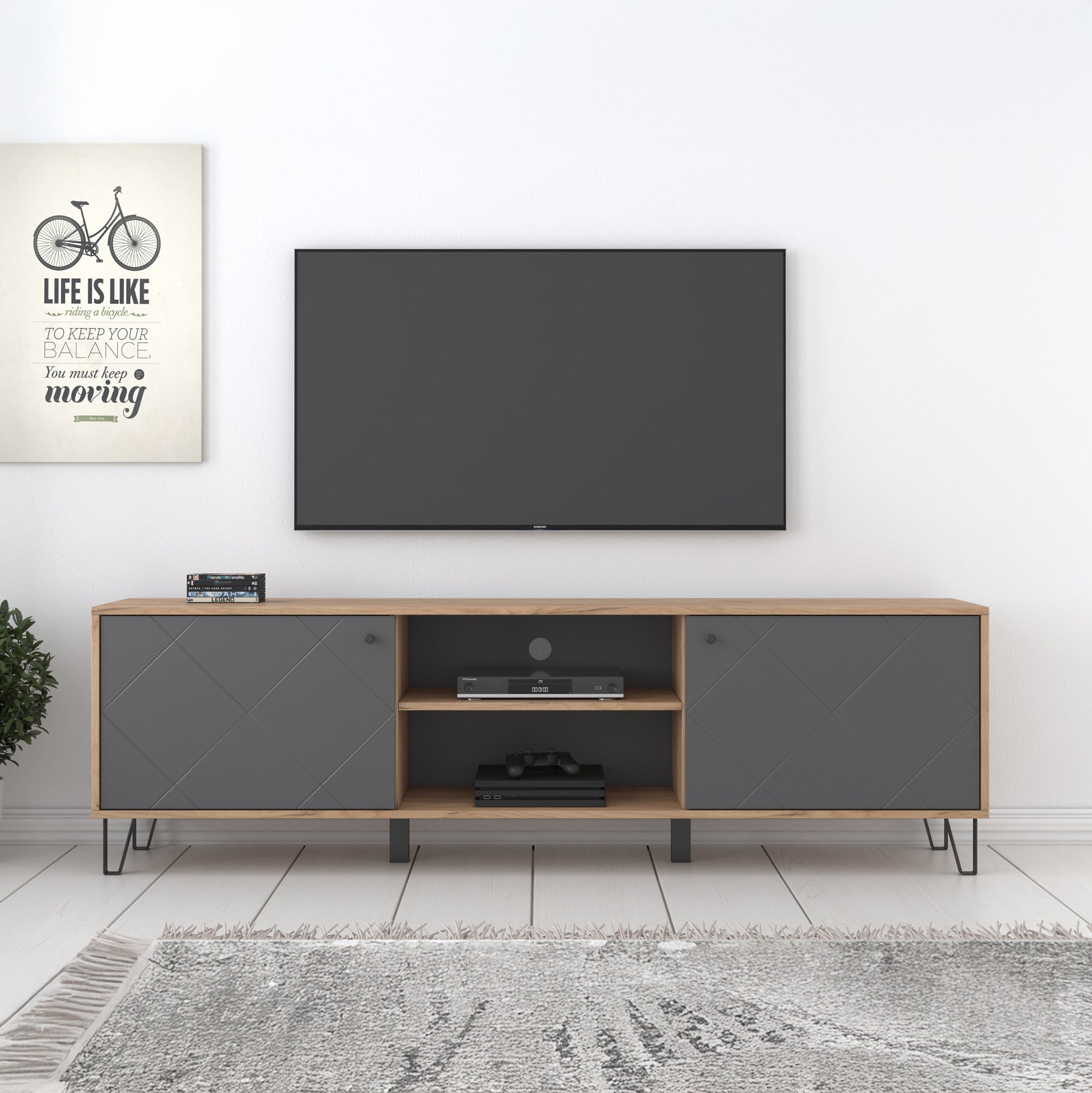 Barlo - TV-Meubel - Eiken - 183 cm