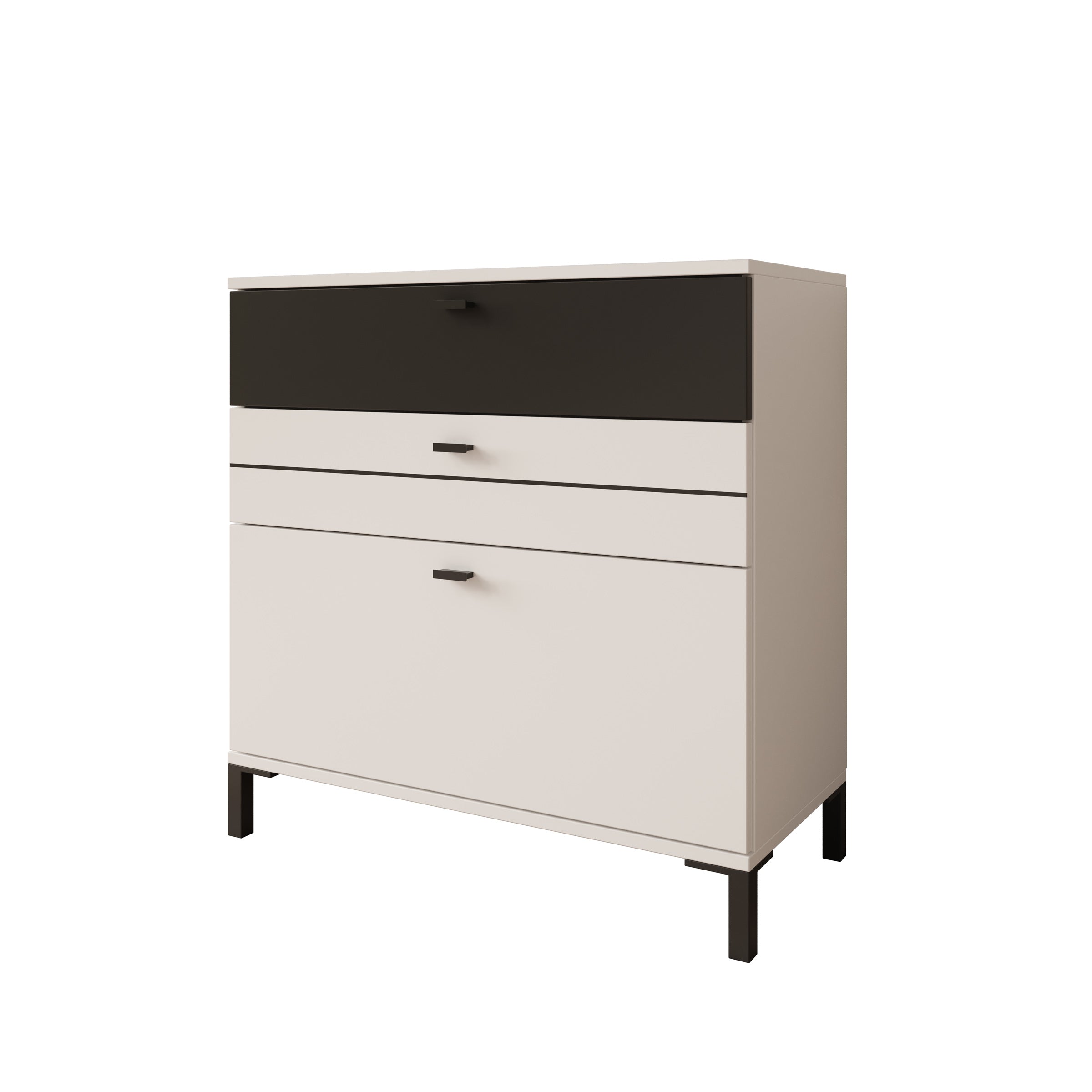 Basmira - Ladekast met 3 lades - Wit - 77x35x78 cm