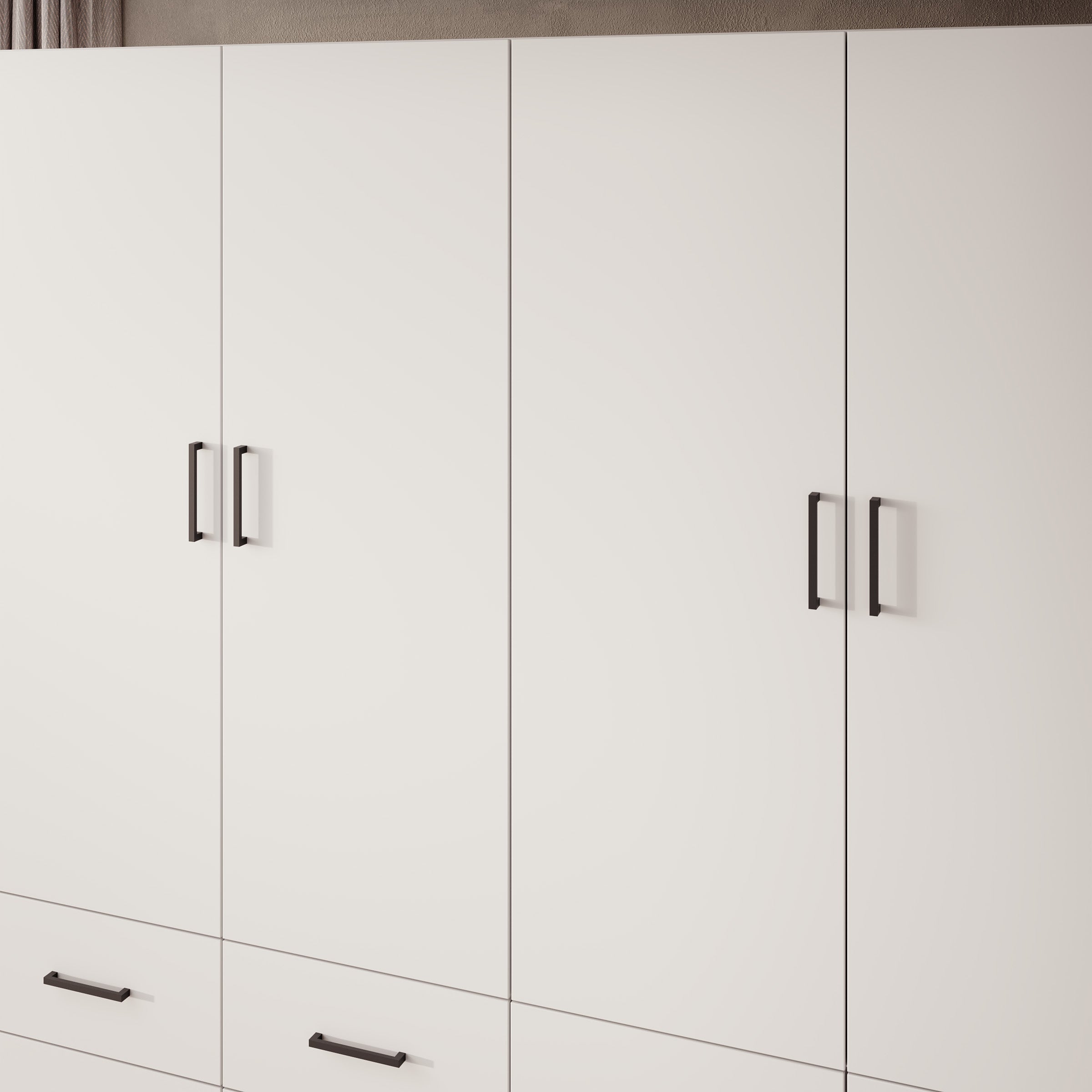 Basora - Kledingkast 2-deurs - Wit - 180x54x198 cm