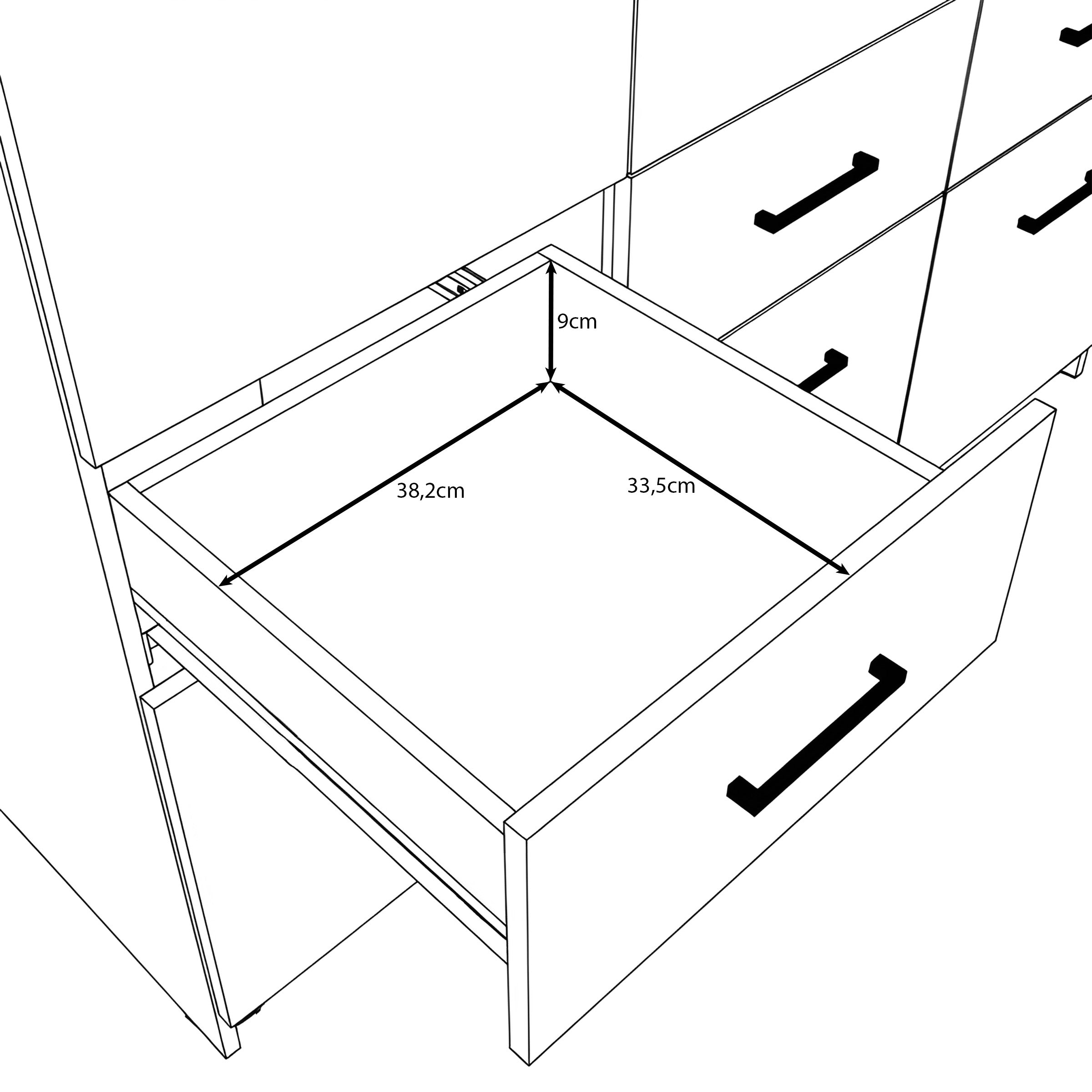Basora - Kledingkast 3-deurs - Wit - 136x54x198 cm