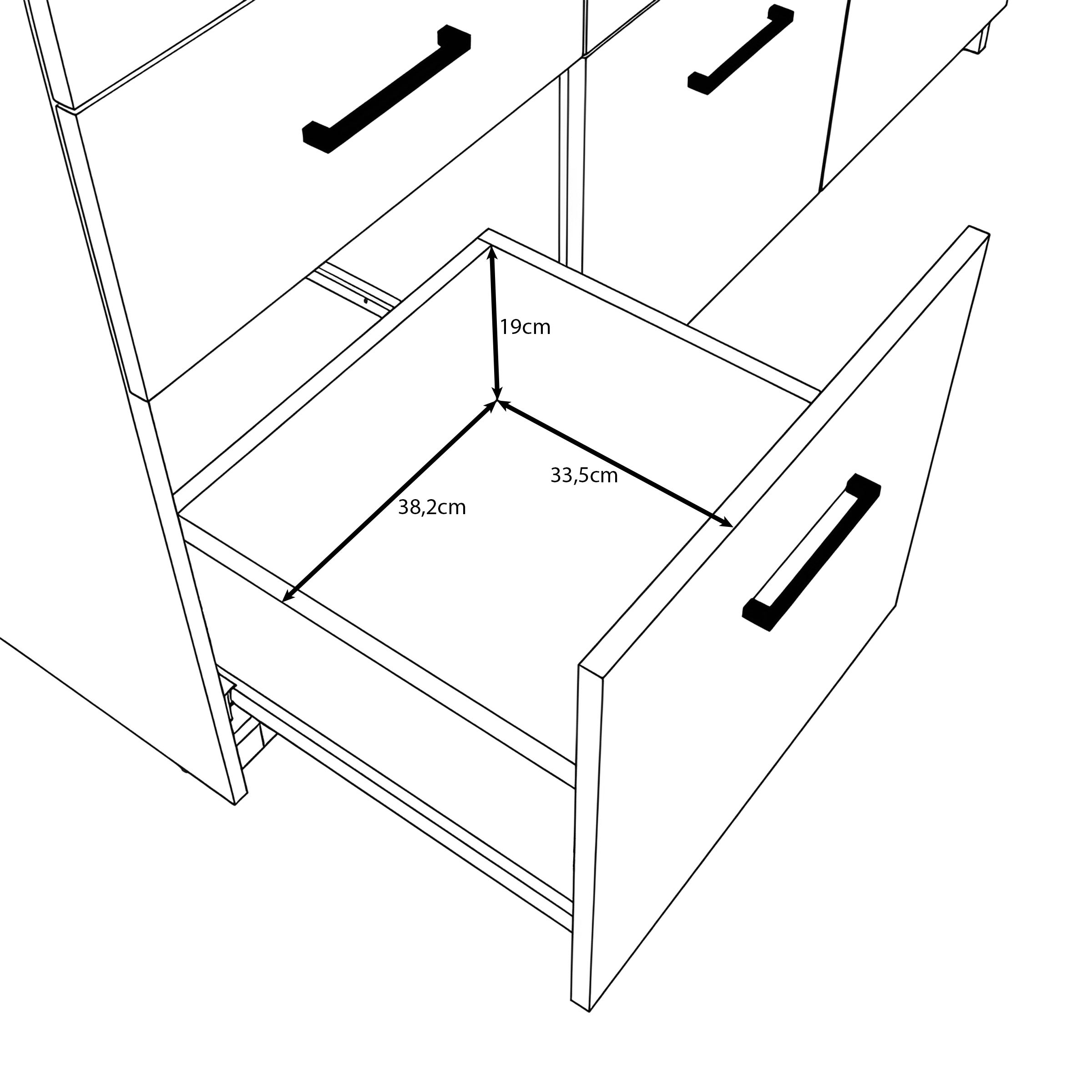 Basora - Kledingkast 3-deurs - Wit - 136x54x198 cm