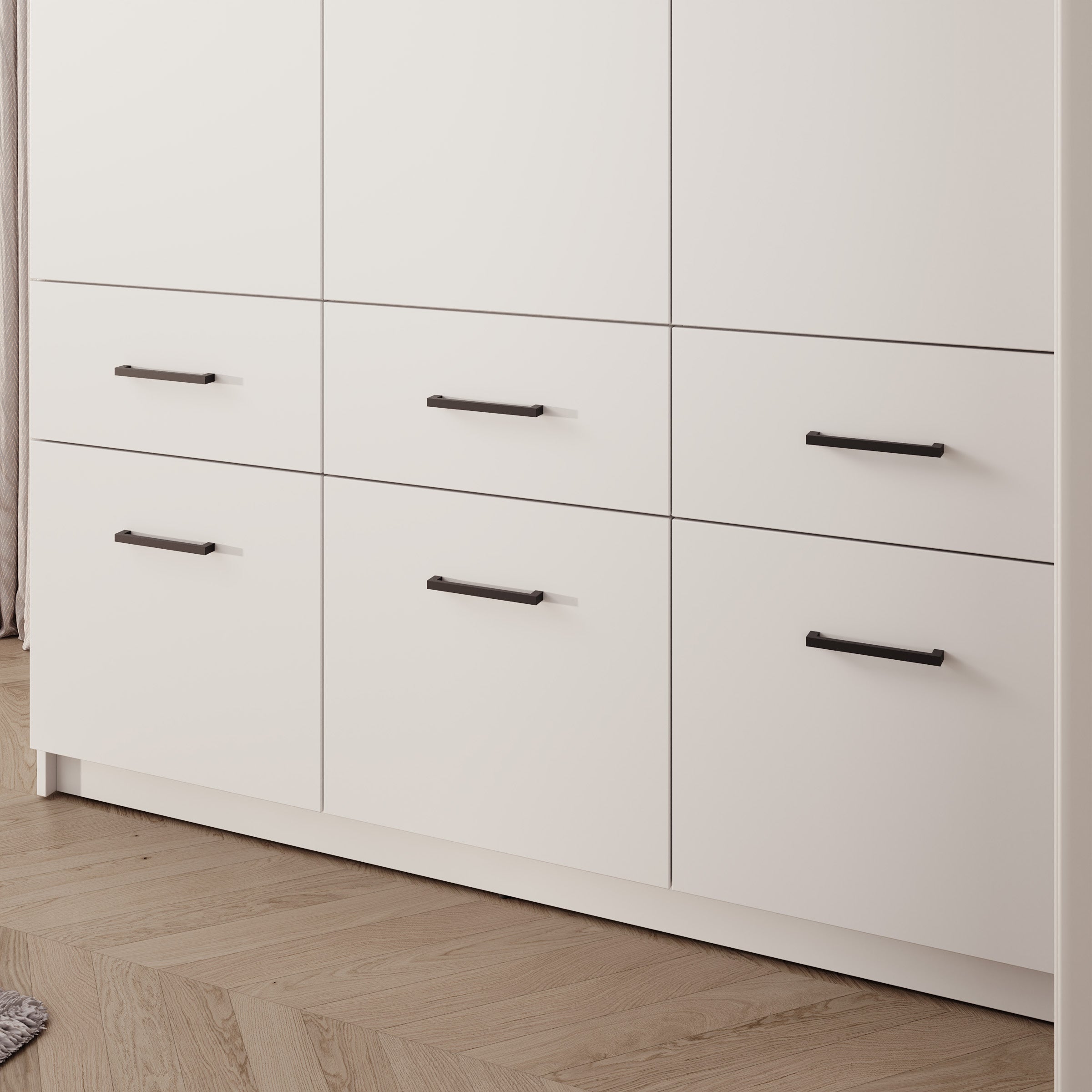 Basora - Kledingkast 3-deurs - Wit - 136x54x198 cm