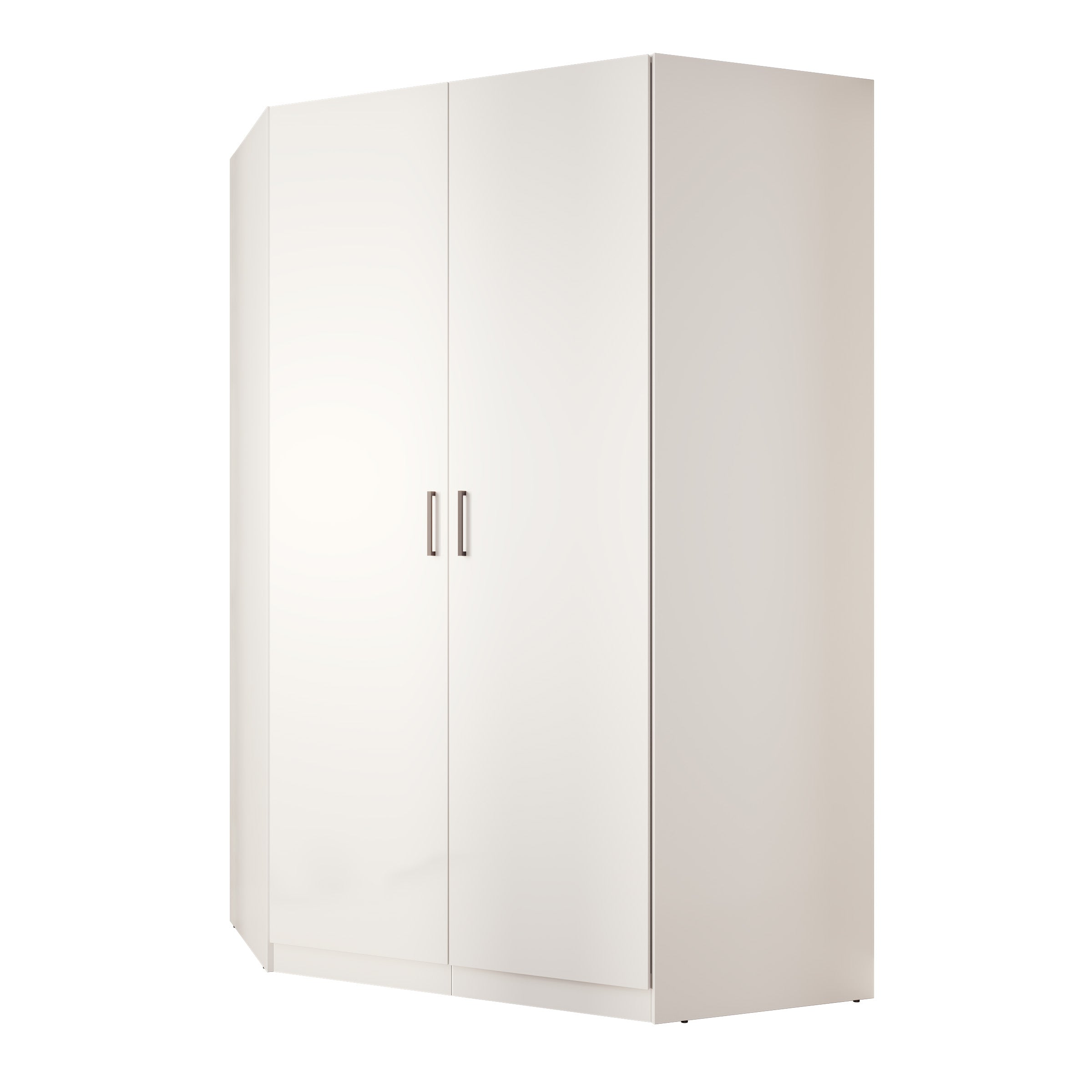 Basora - Kledingkast hoek 2-deurs - Wit - 117x117x198 cm