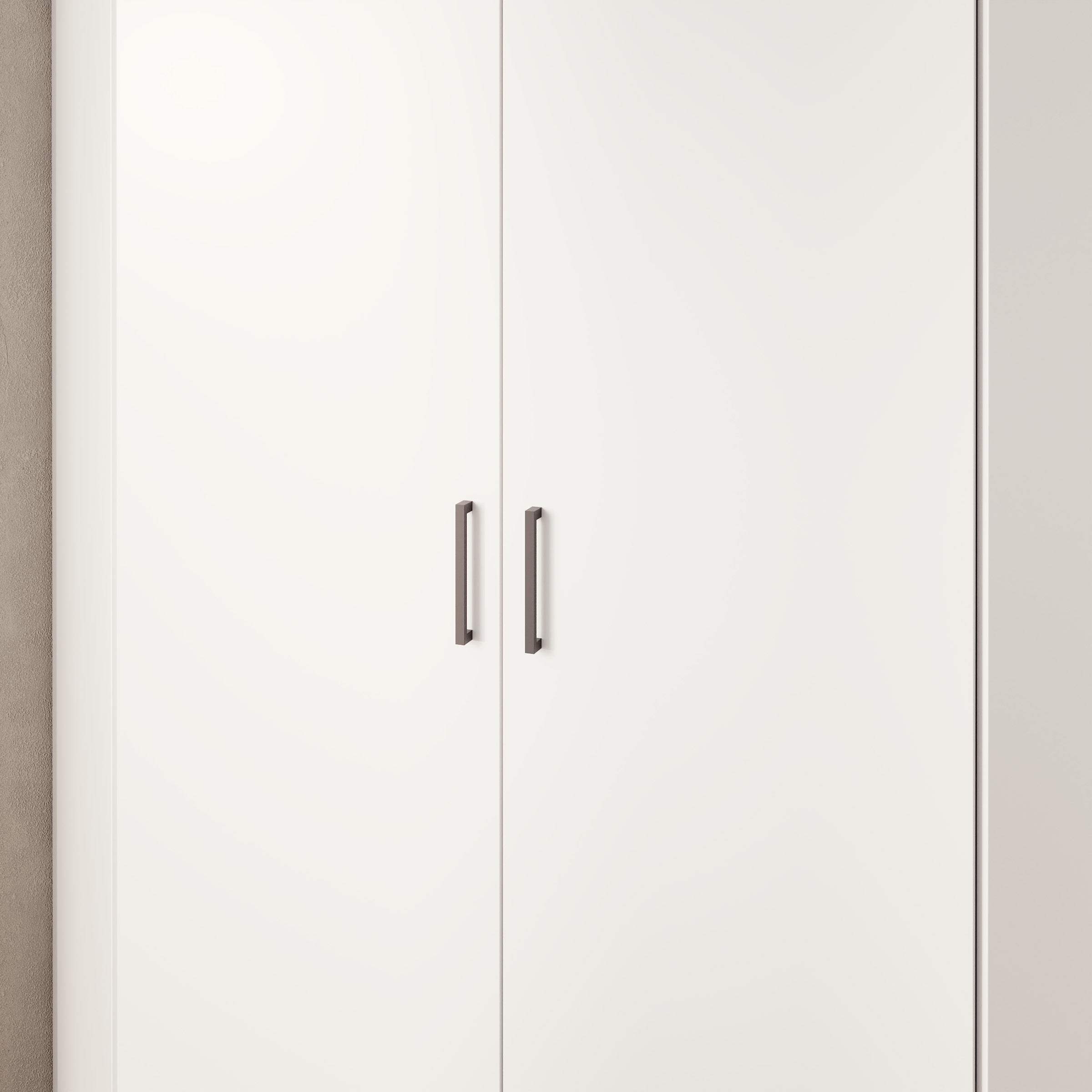 Basora - Kledingkast hoek 2-deurs - Wit - 117x117x198 cm