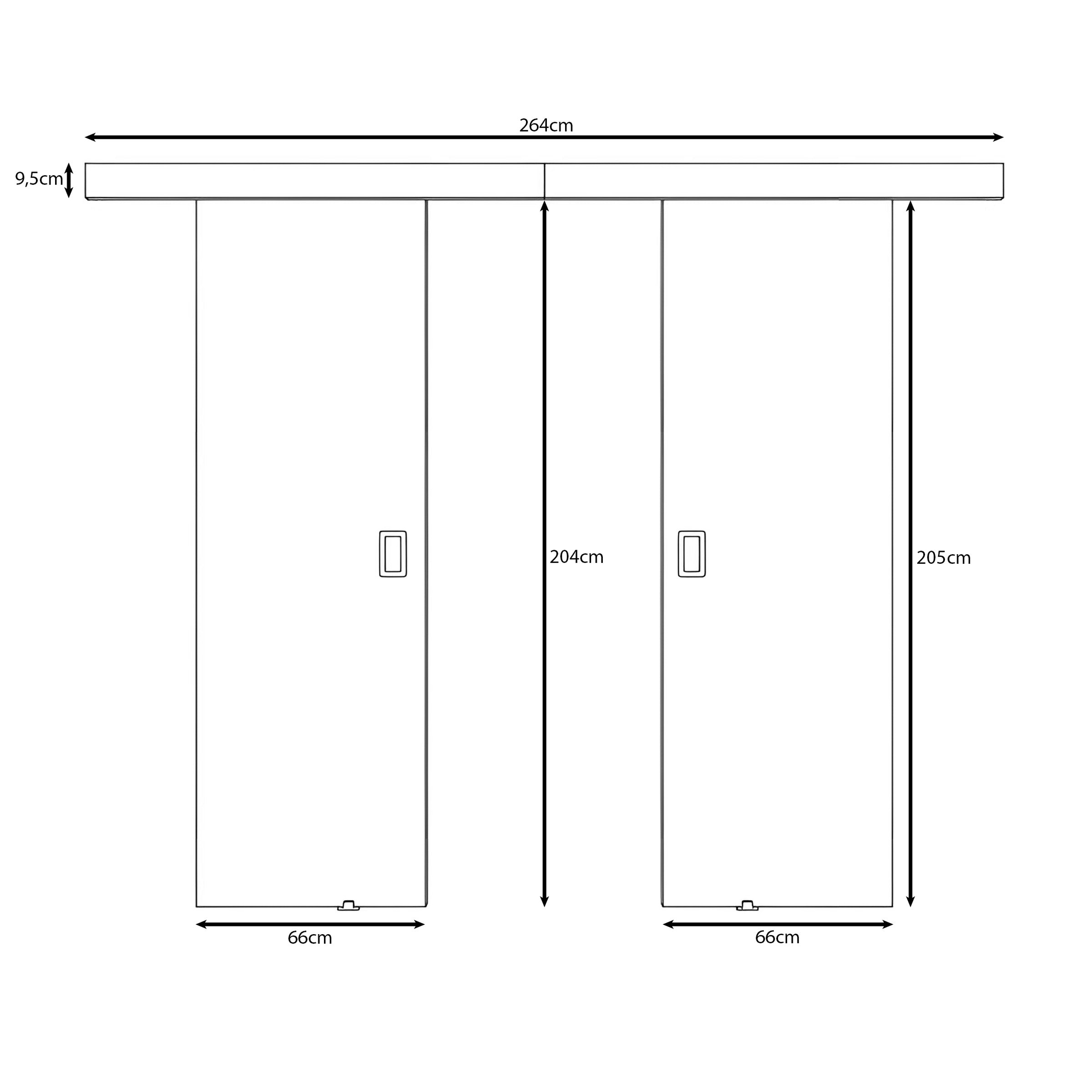 Basora - Schuifdeur dubbel - Eikenpatroon - 66x205 cm