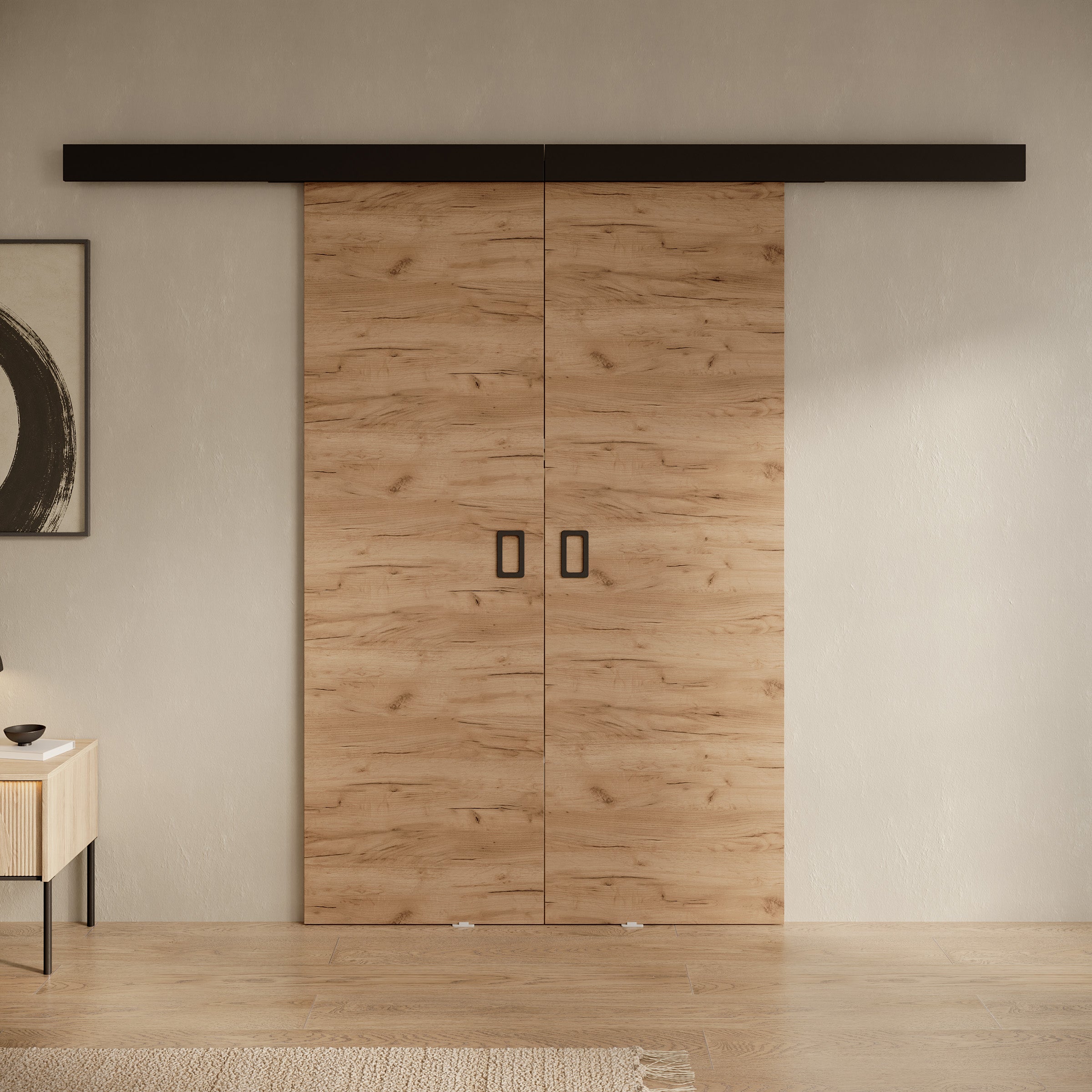 Basora - Schuifdeur dubbel - Eikenpatroon - 66x205 cm